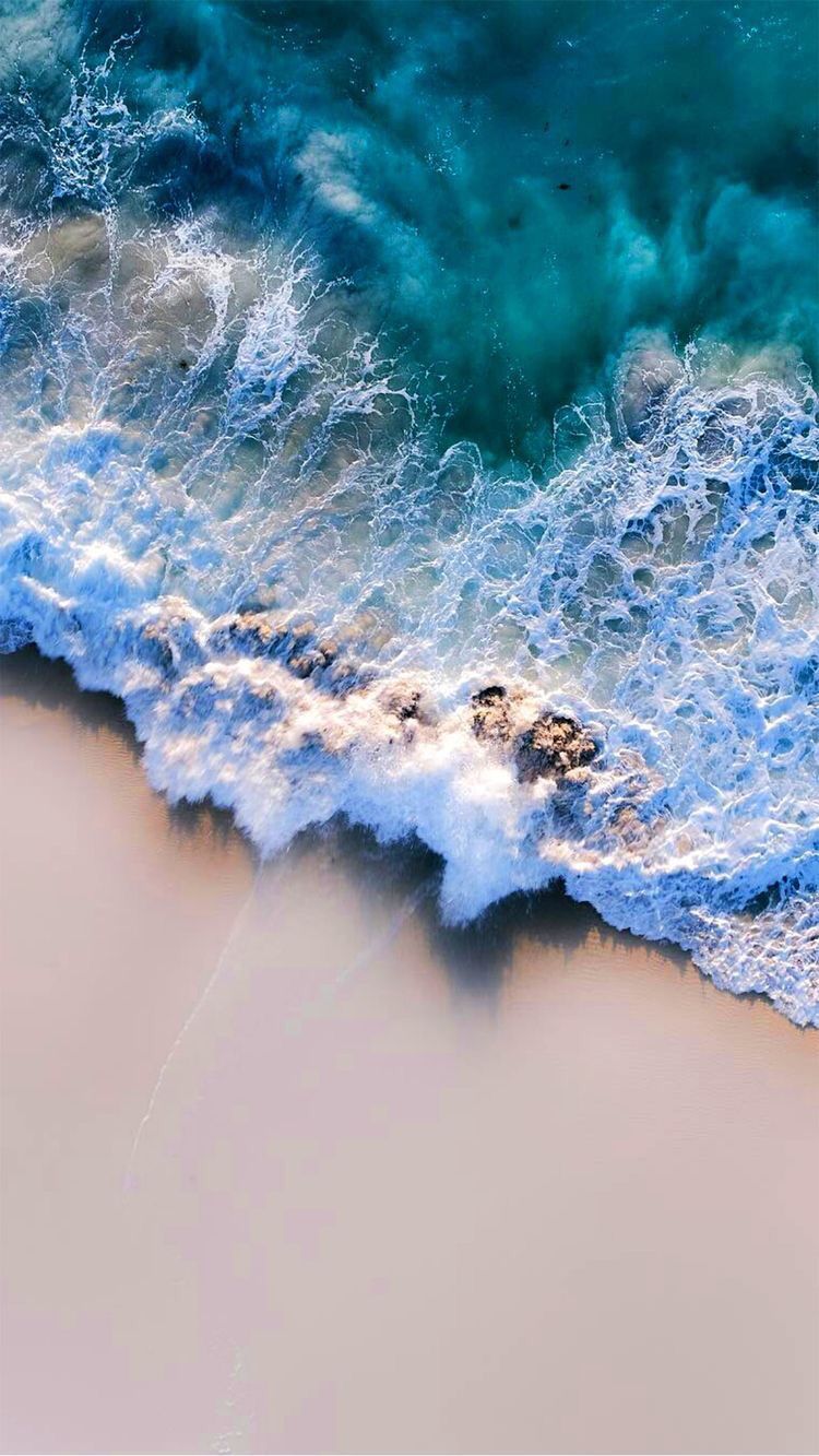Onde blu spiaggia sabbia, 750x1333 Full HD Verticale, Smartphone