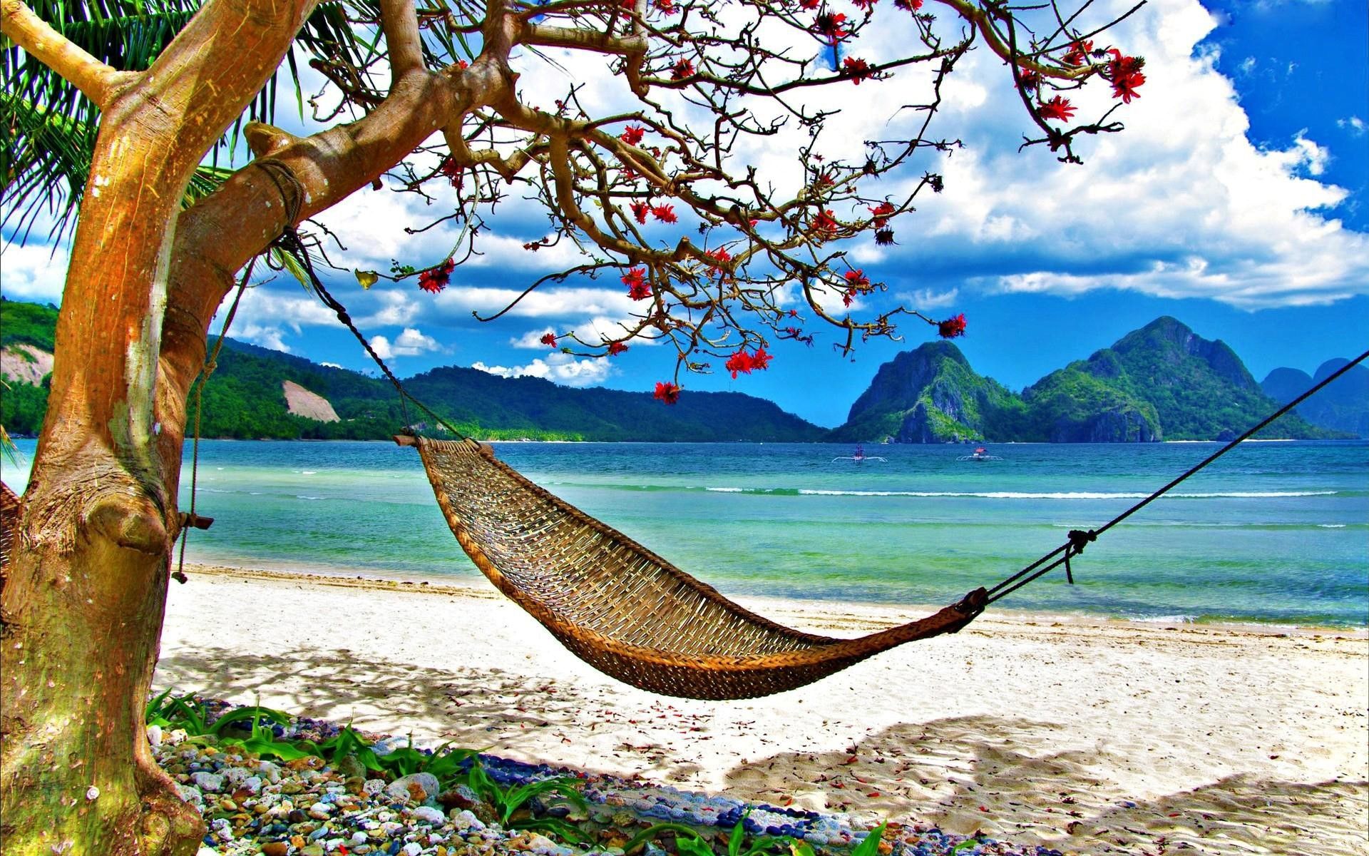 Amaca sulla spiaggia tropicale, 1920x1200 Full HD+, PC Desktop