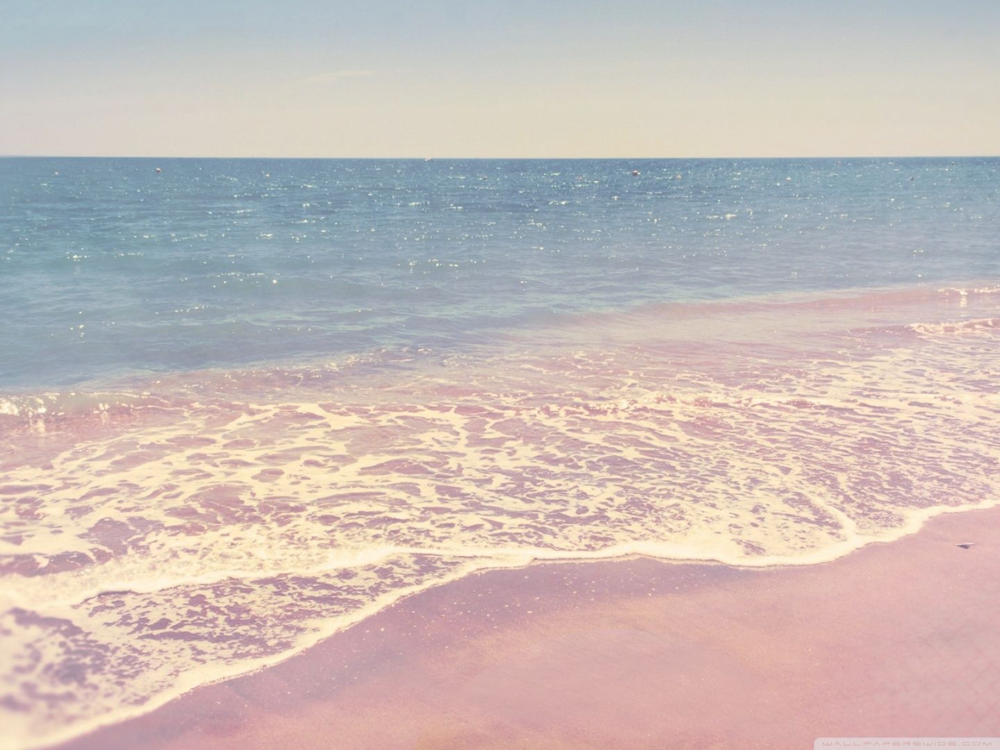 Spiaggia rosa con onde, 1440x1080 720p, PC