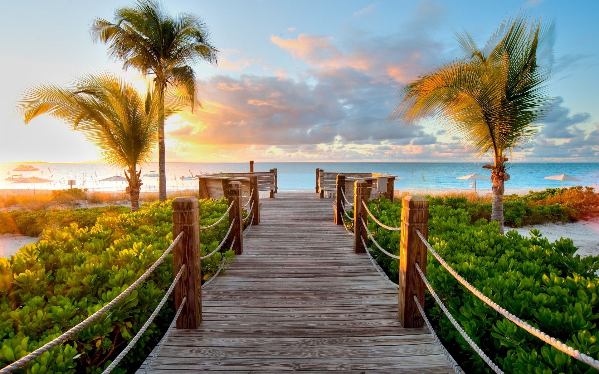 Molo di legno spiaggia caraibica, 1920x1200 Full HD+, PC Desktop
