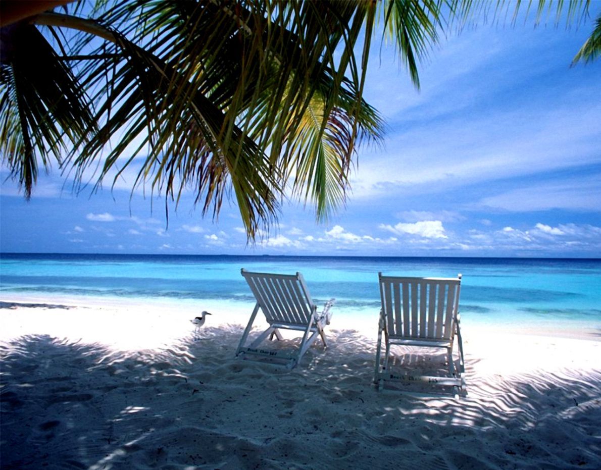 Sedie sdraio spiaggia tropicale, 1190x931 HD, PC