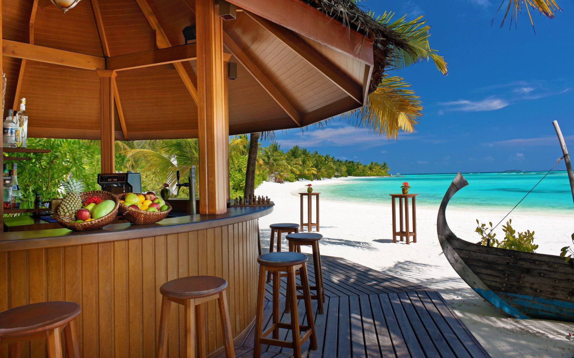 Bar spiaggia tropicale caraibica, 1920x1200 Full HD+, PC Desktop