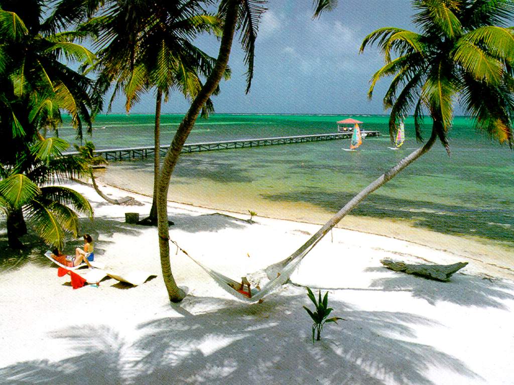 Spiaggia caraibica con amaca, 1024x768 HD, PC Desktop