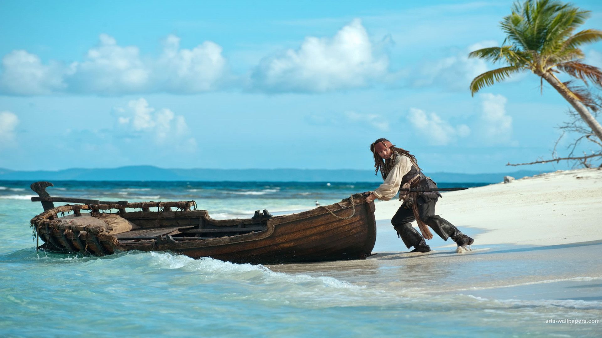 Jack Sparrow spiaggia caraibica barca, 1920x1080 Full HD 1080p, PC Desktop