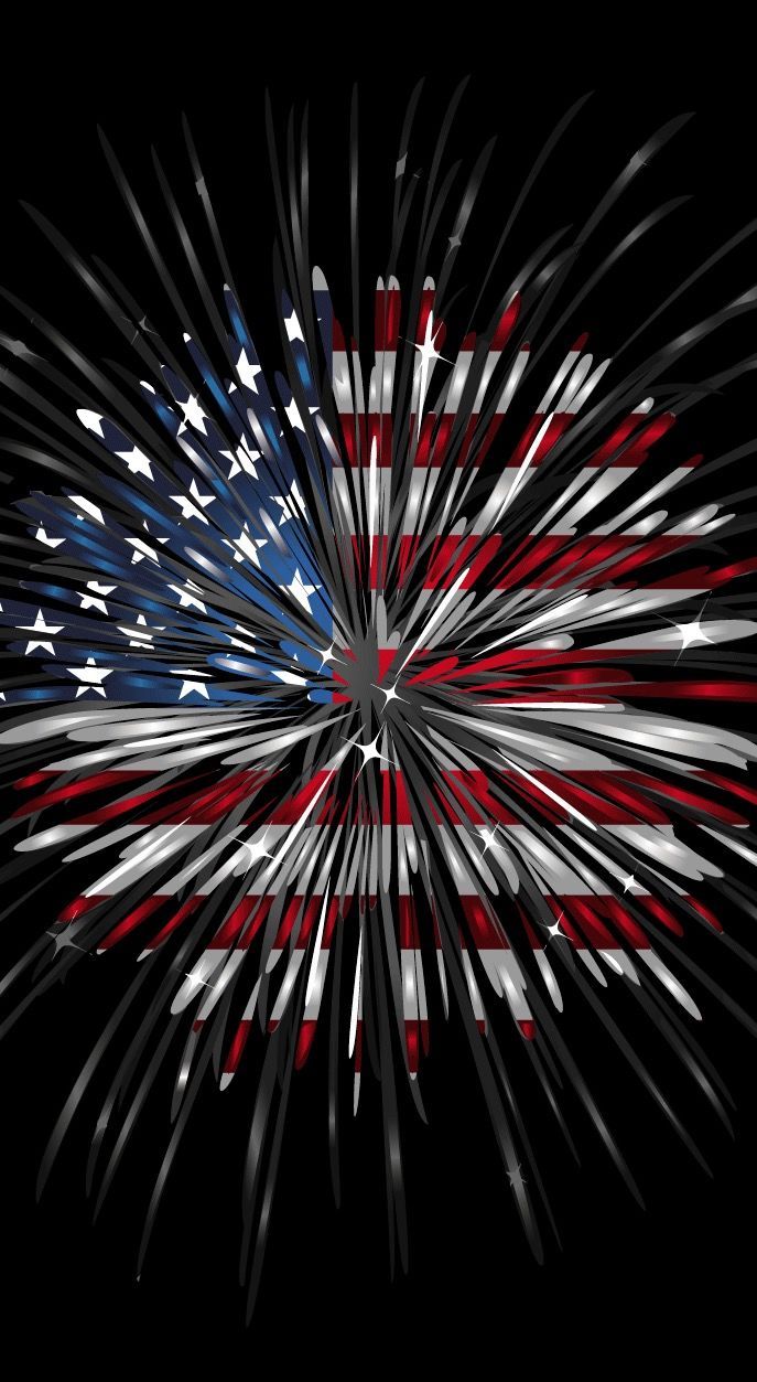 Fuochi d'artificio bandiera americana, 687x1253 Full HD Verticale, Smartphone