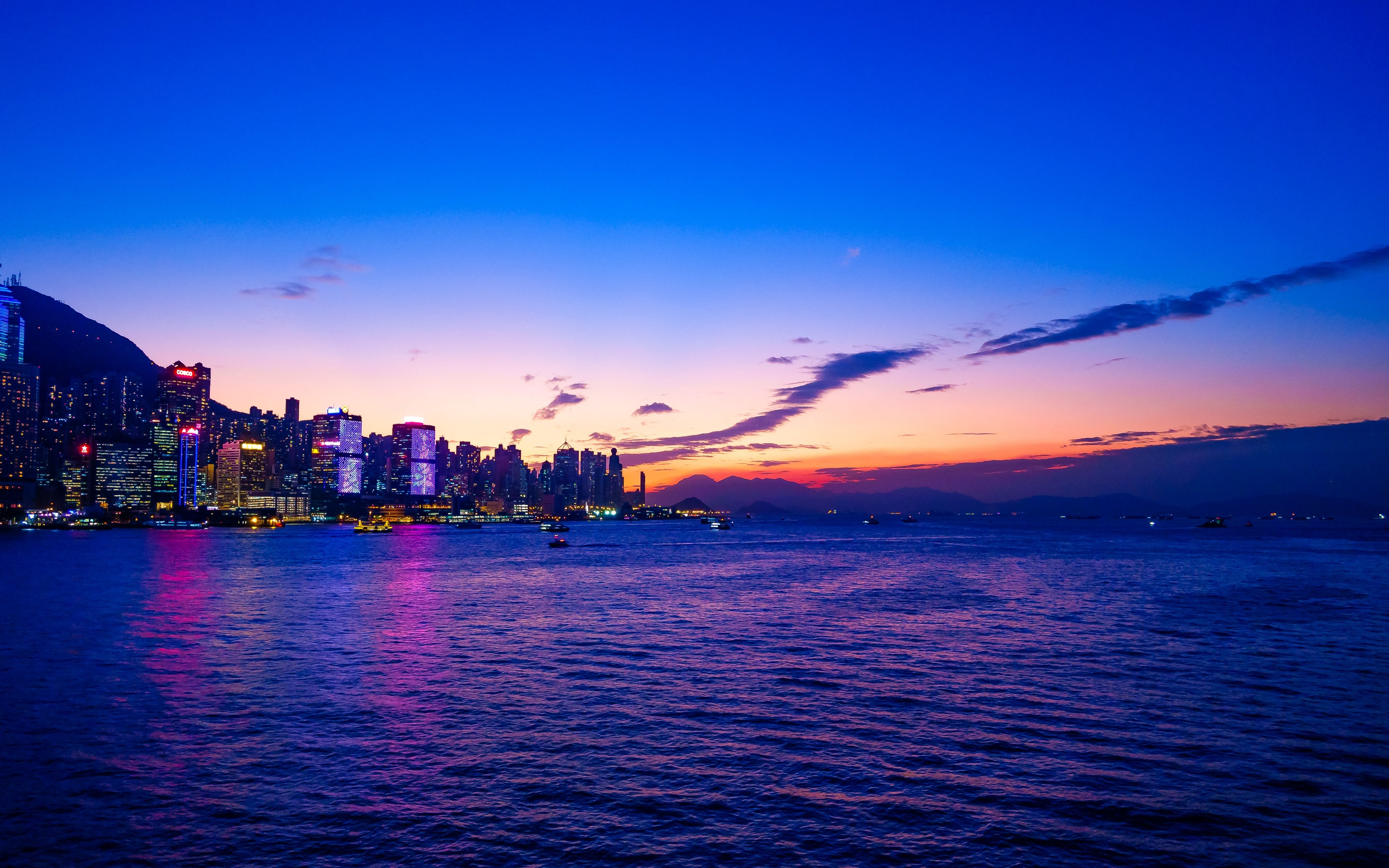 Skyline città al tramonto, 3840x2400 4K Ultra HD, Monitor 4K