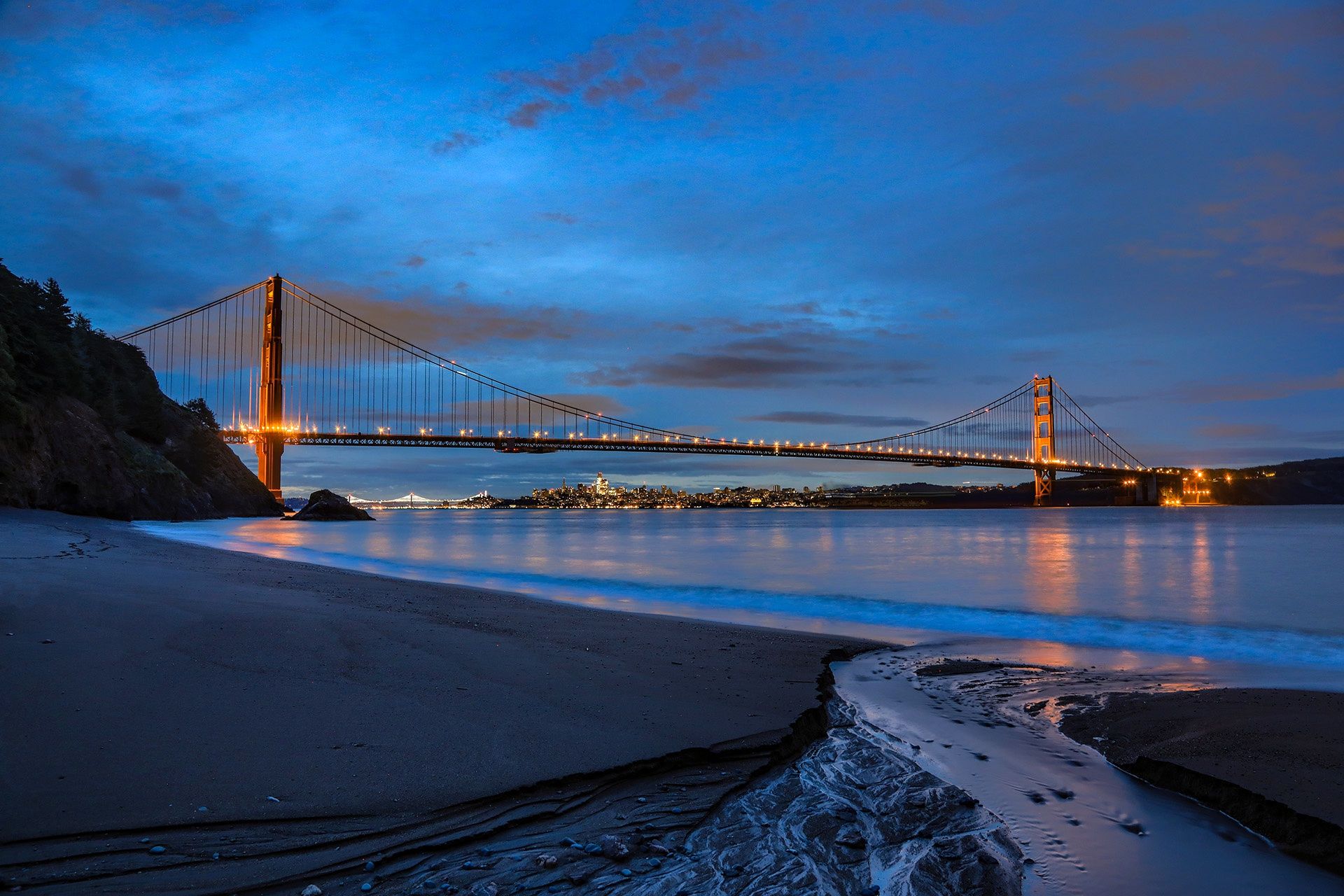 Golden Gate Bridge di notte, 1920x1280 WUXGA, Laptop