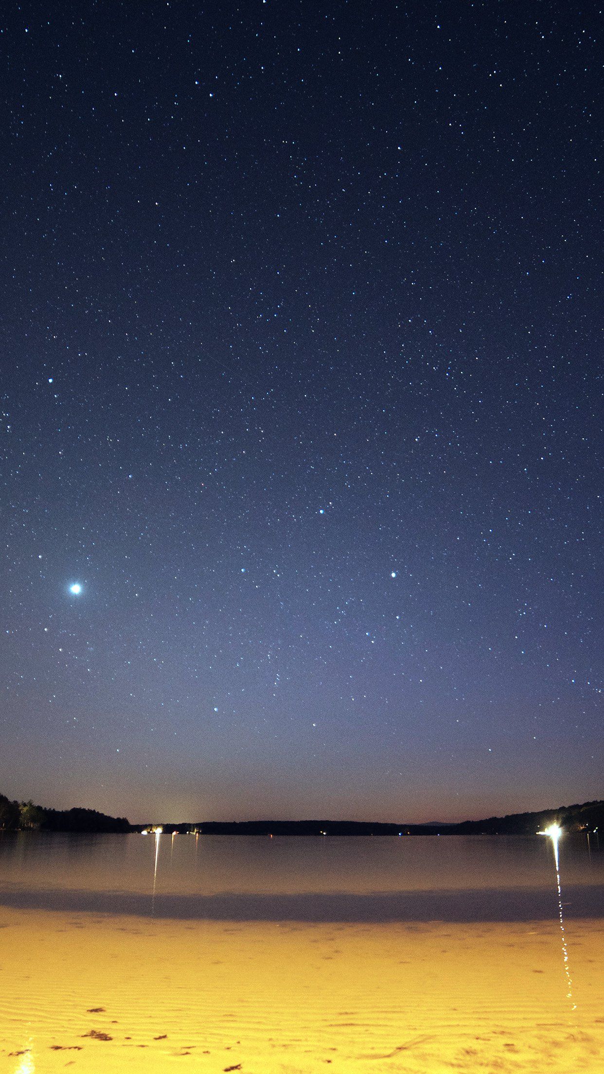 Spiaggia notturna con stelle, 1242x2208 Verticale, Mobile