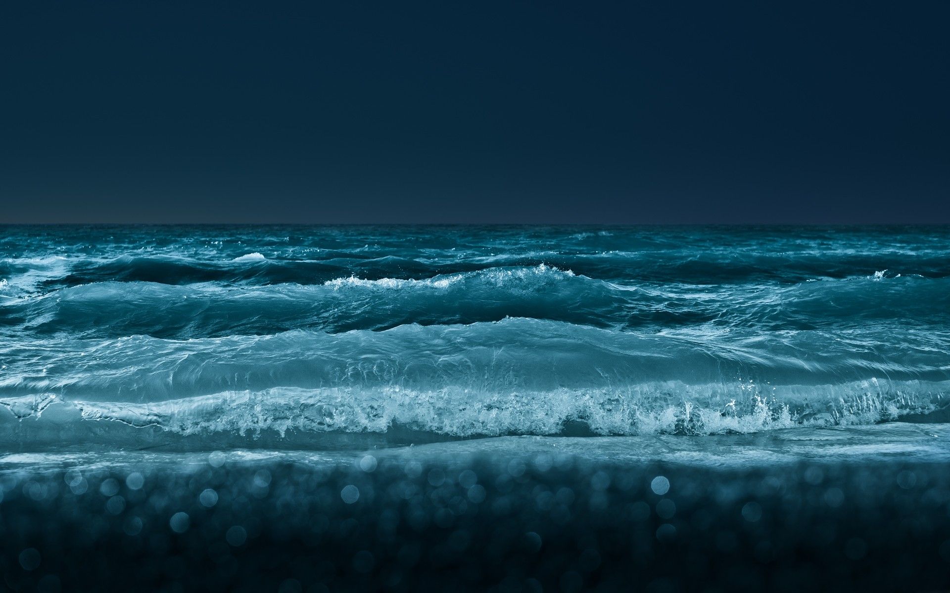 Onde spiaggia notturna blu, 1920x1200 Full HD+ WUXGA, Laptop