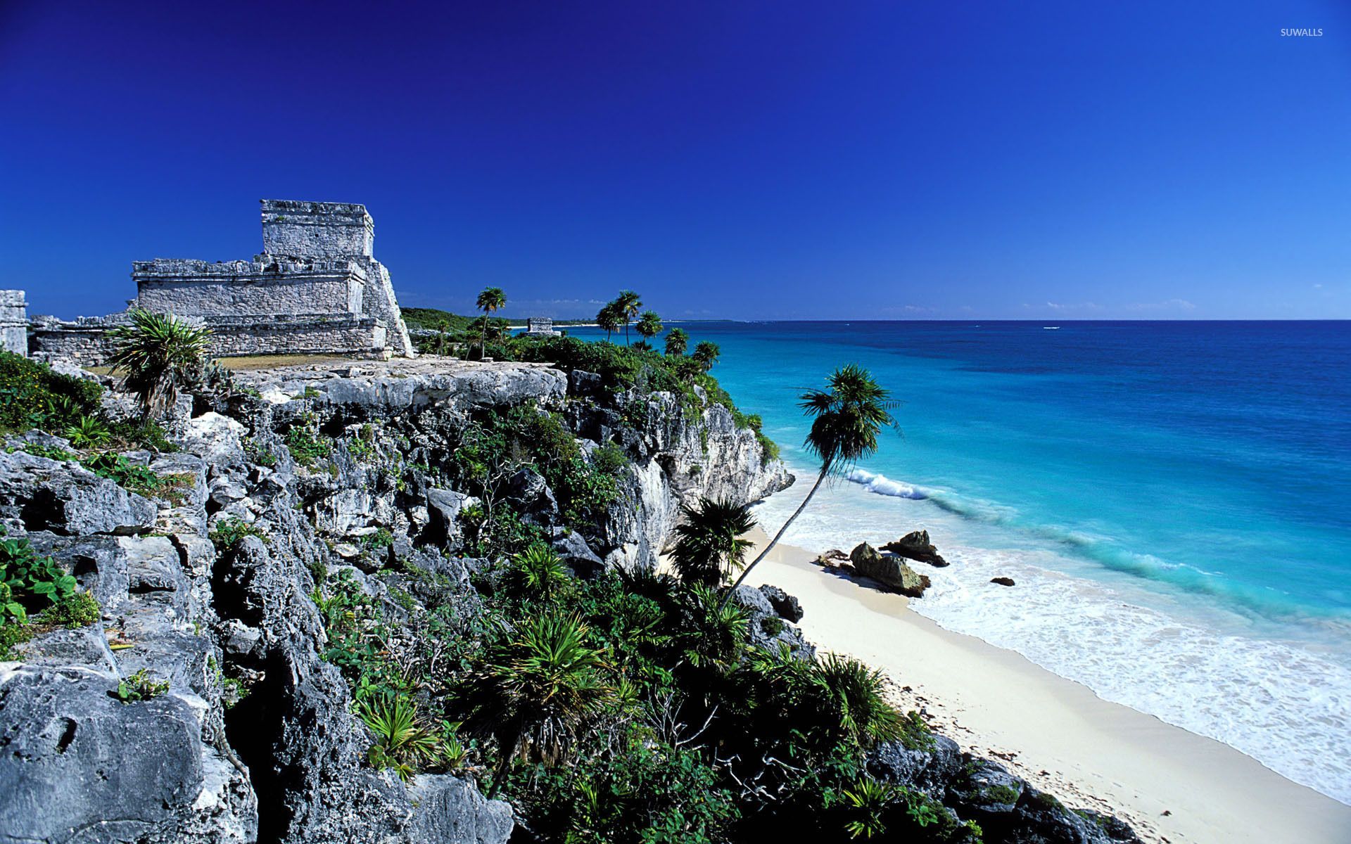 Rovine Maya Tulum, spiaggia messicana, 1920x1200 Full HD+, Desktop