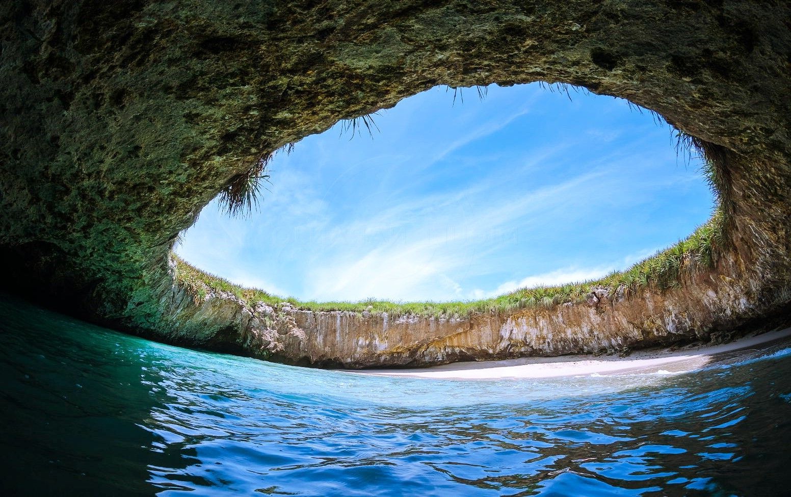 Spiaggia nascosta grotta Messico, El Tri, 1552x975 720p, PC