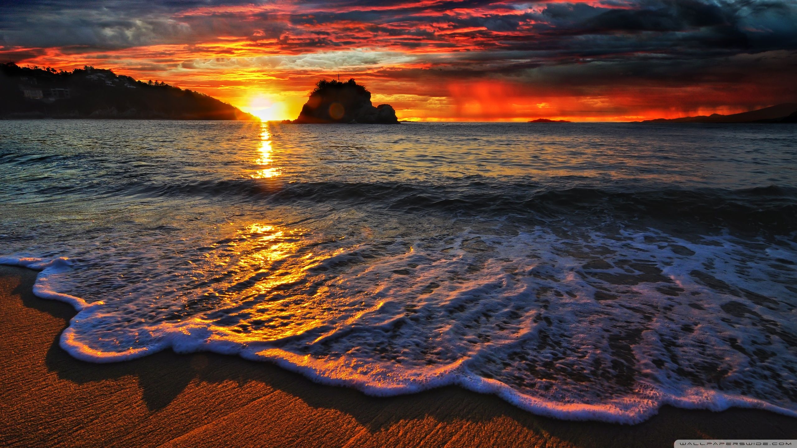 Tramonto su spiaggia messicana, 2560x1440 2K QHD, PC