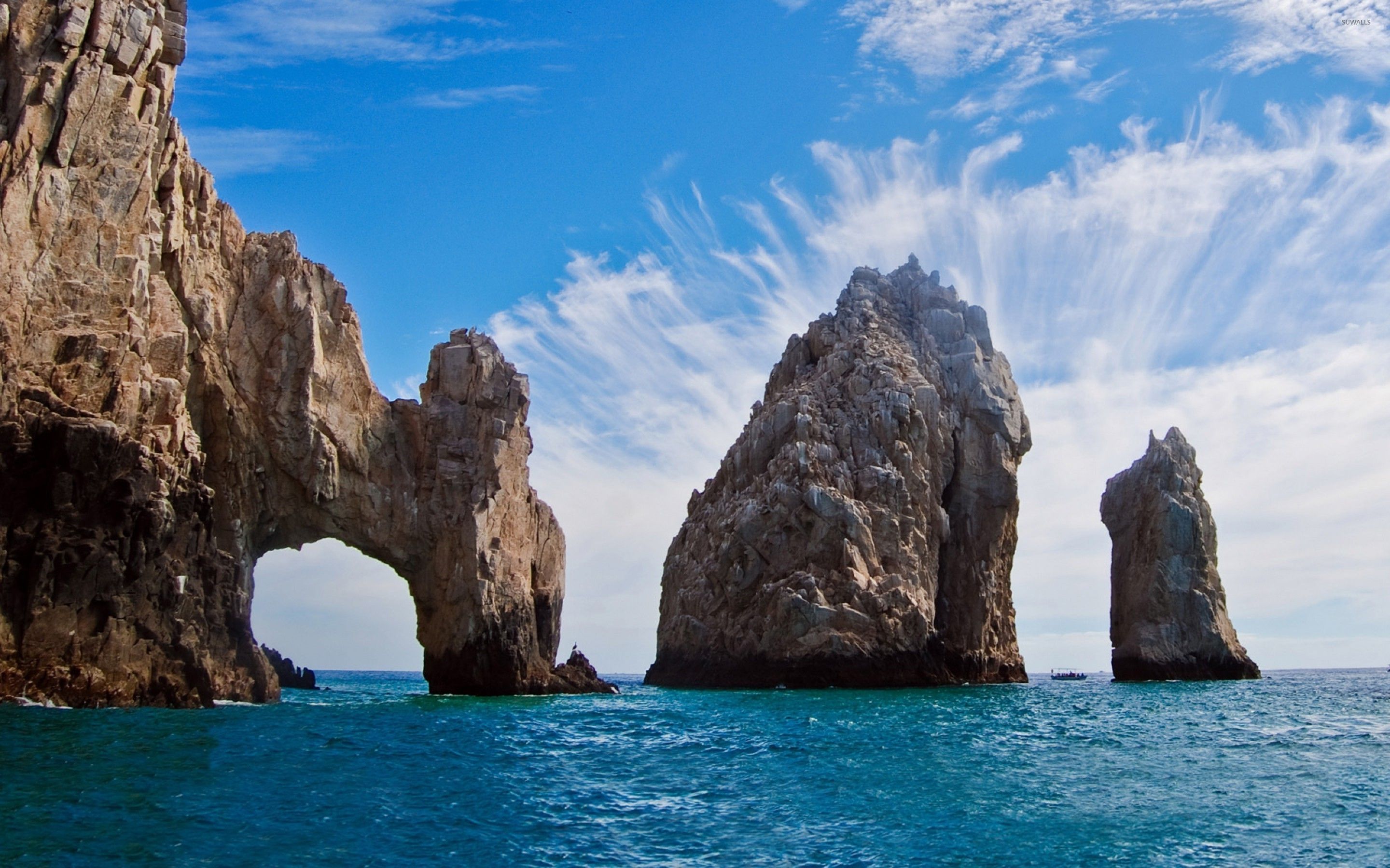 Spiaggia tropicale con palme e molo, 1920x1080 Full HD, PC Desktop