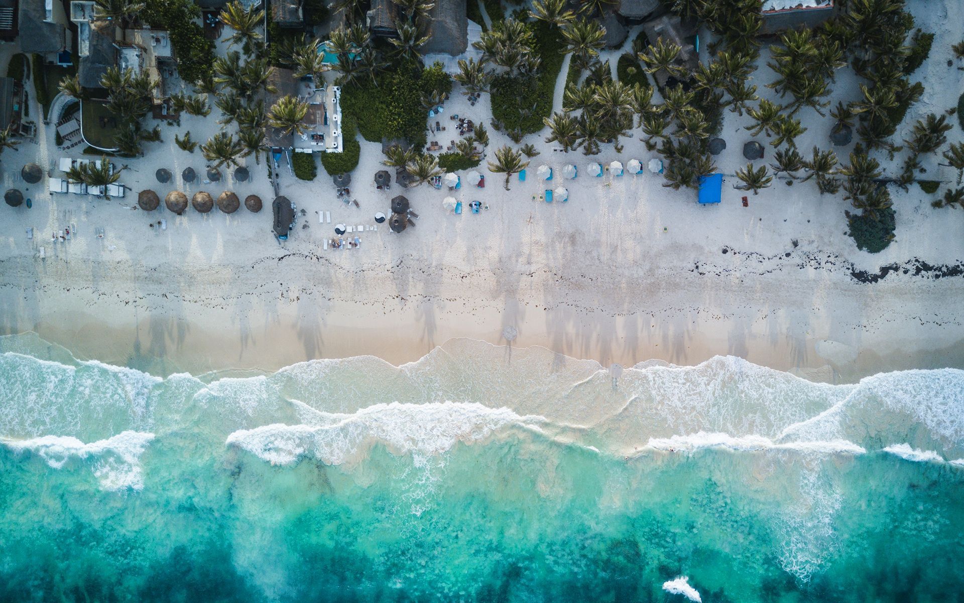 Spiaggia di Tulum vista aerea, 1920x1200 Full HD+, PC Desktop