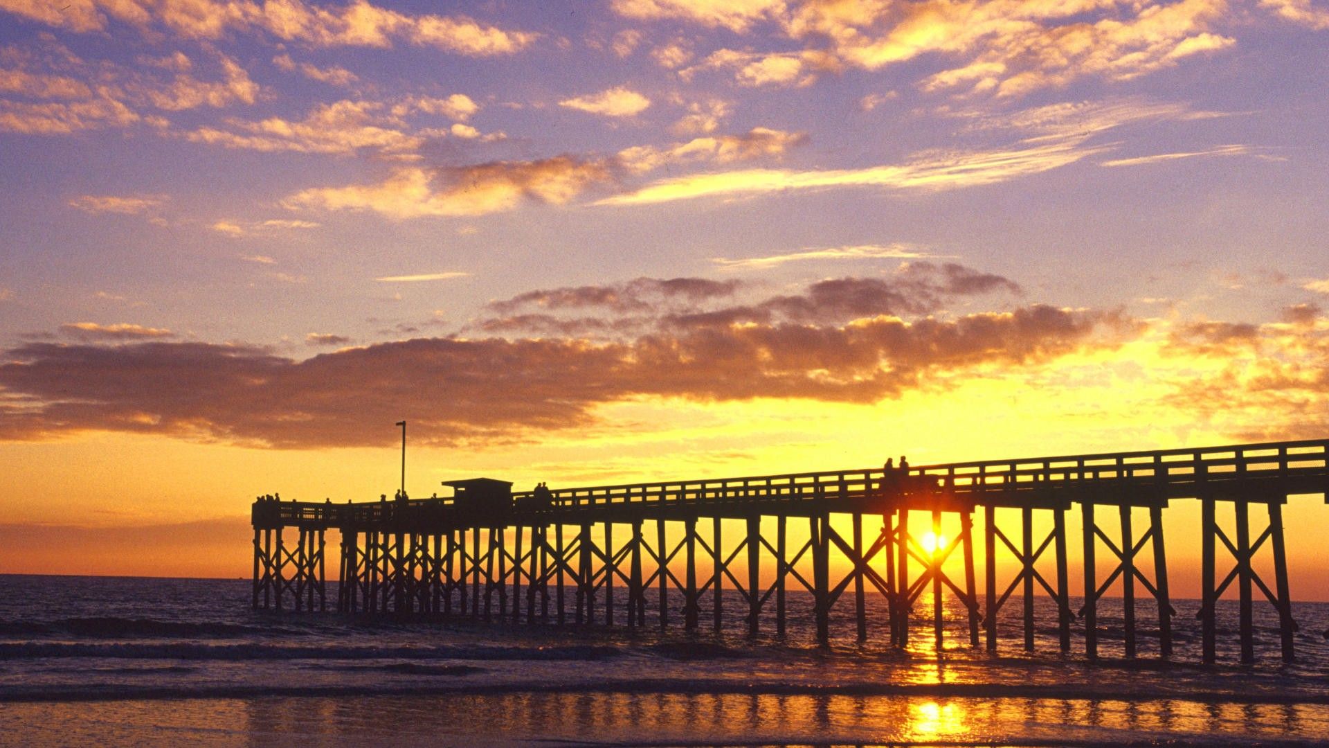molo tramonto spiaggia, 1920x1080 1080p, Desktop
