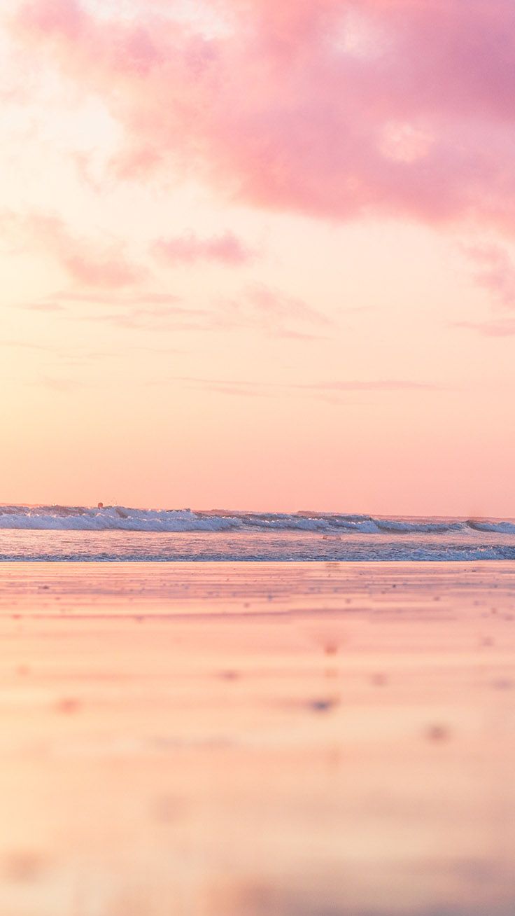 Spiaggia tramonto rosa pastello, 736x1308 Full HD Verticale, Smartphone