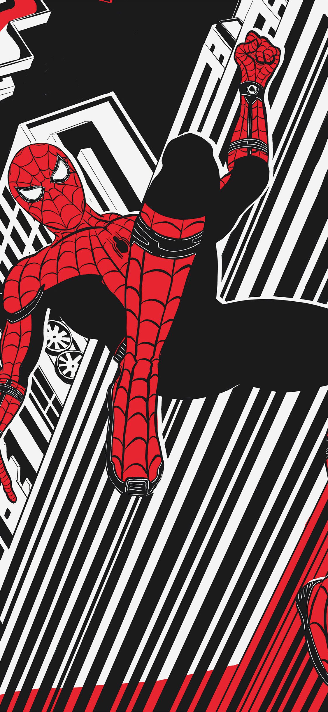 Spider-Man arte pop bianco nero, 1125x2436 Full HD Verticale, iPhone