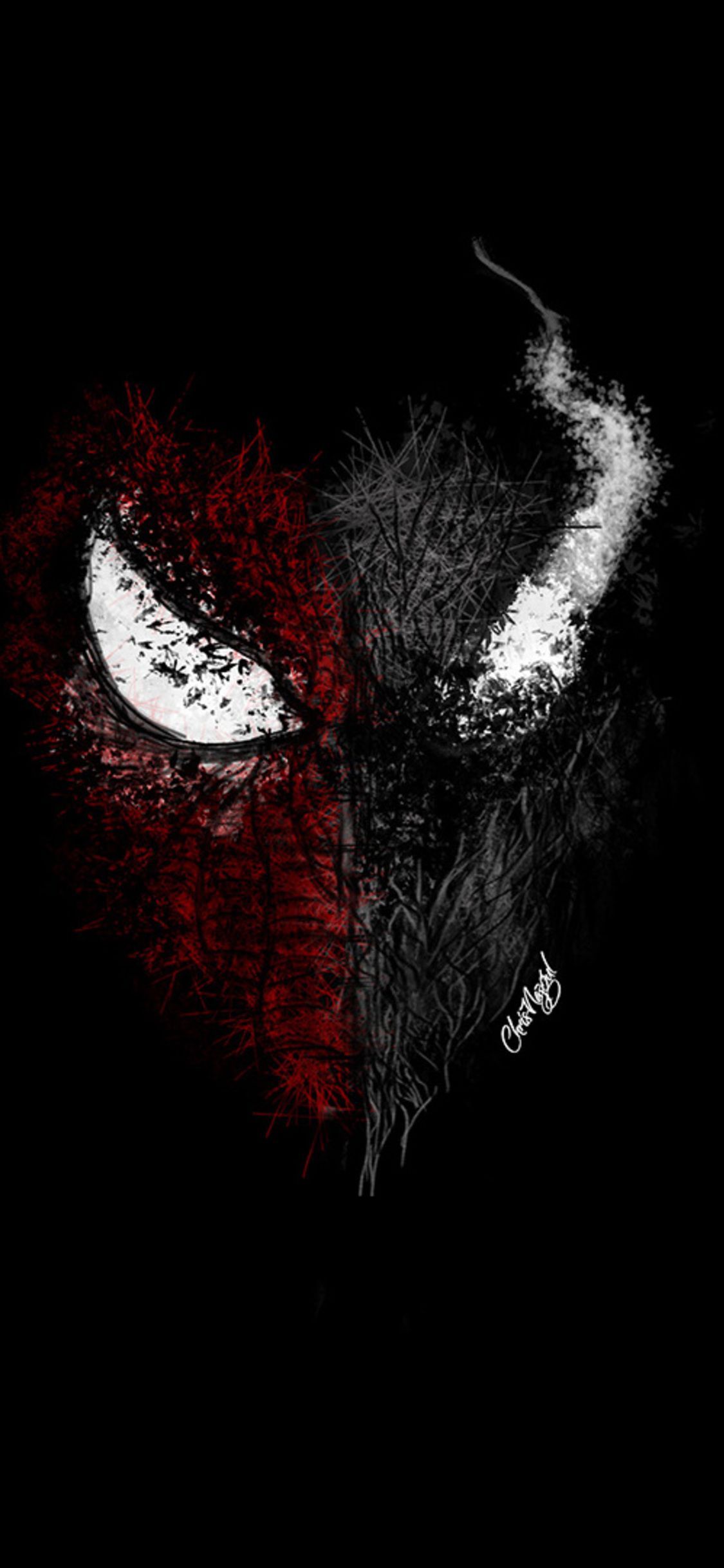 Venom e Spider-Man maschere fuse, Marvel, 1125x2436 Verticale, Mobile