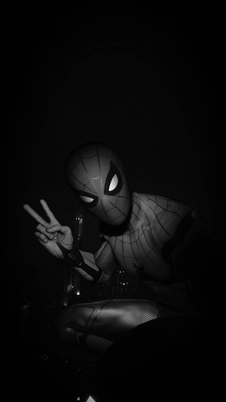 Spider-Man selfie bianco e nero, 720x1280 Verticale, Mobile