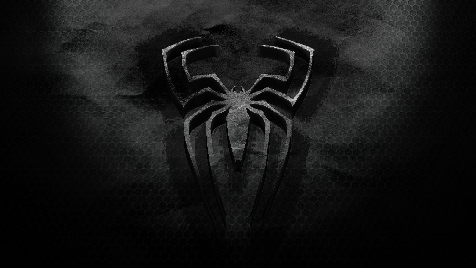 Logo ragno Spider-Man nero, 1600x900 900p, PC Desktop