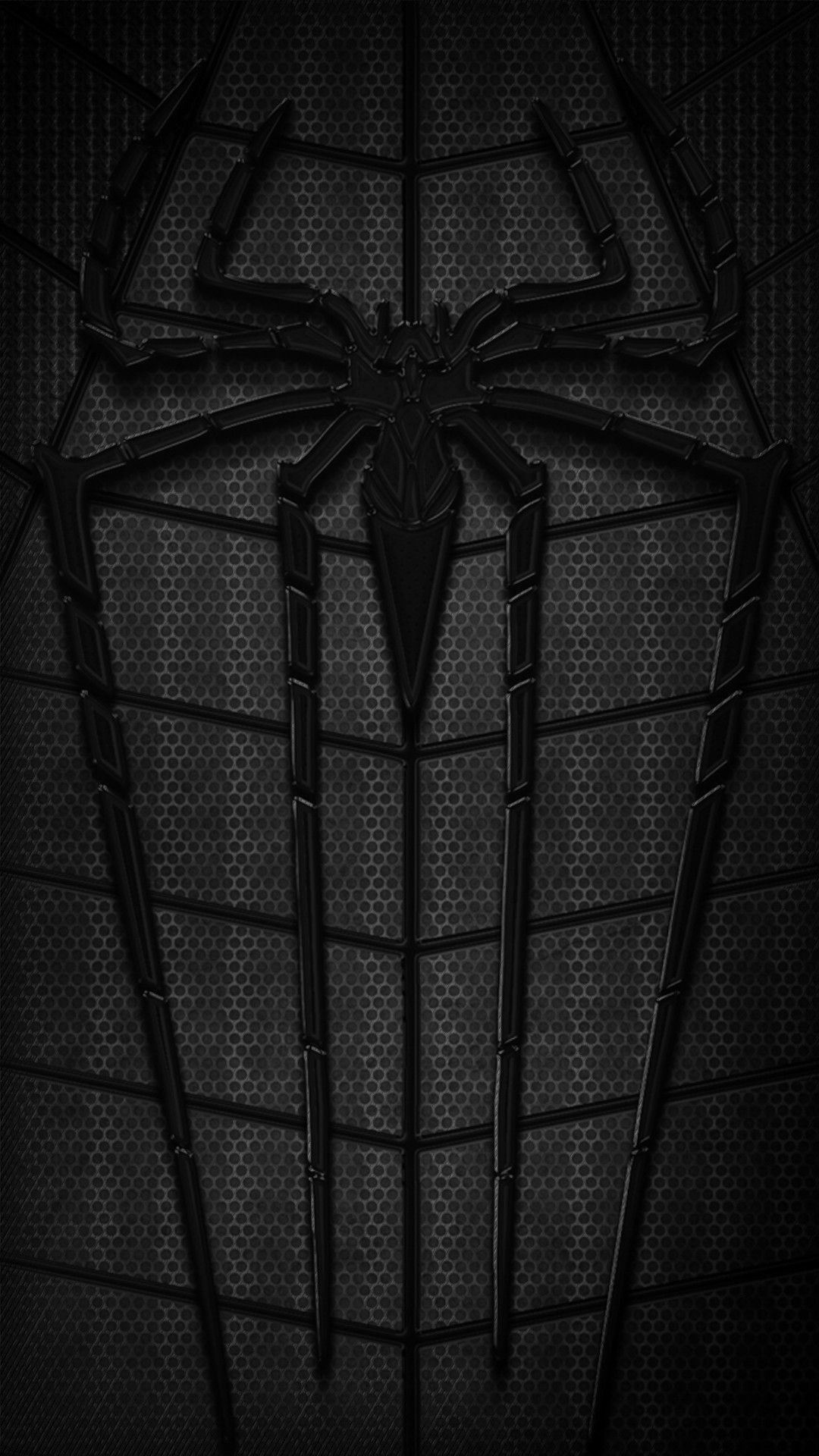 Simbolo ragno Spider-Man nero, Marvel, 1080x1920 Verticale, Telefono