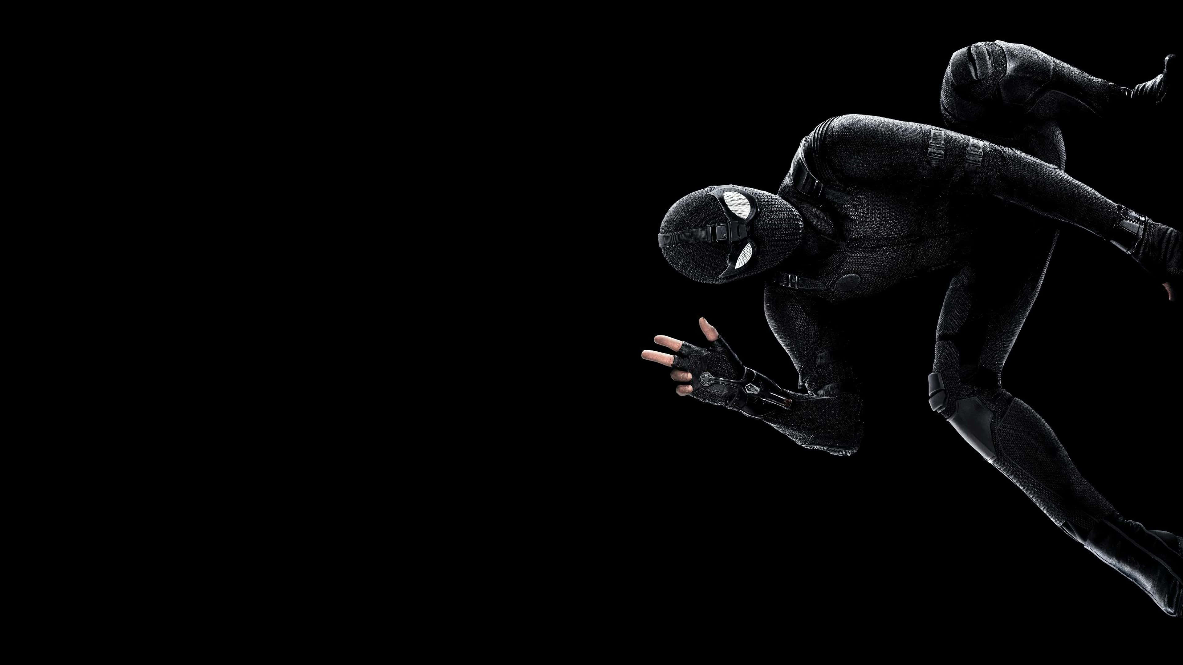 Spider-Man tuta nera stealth, 3840x2160 UHD, PC 4K
