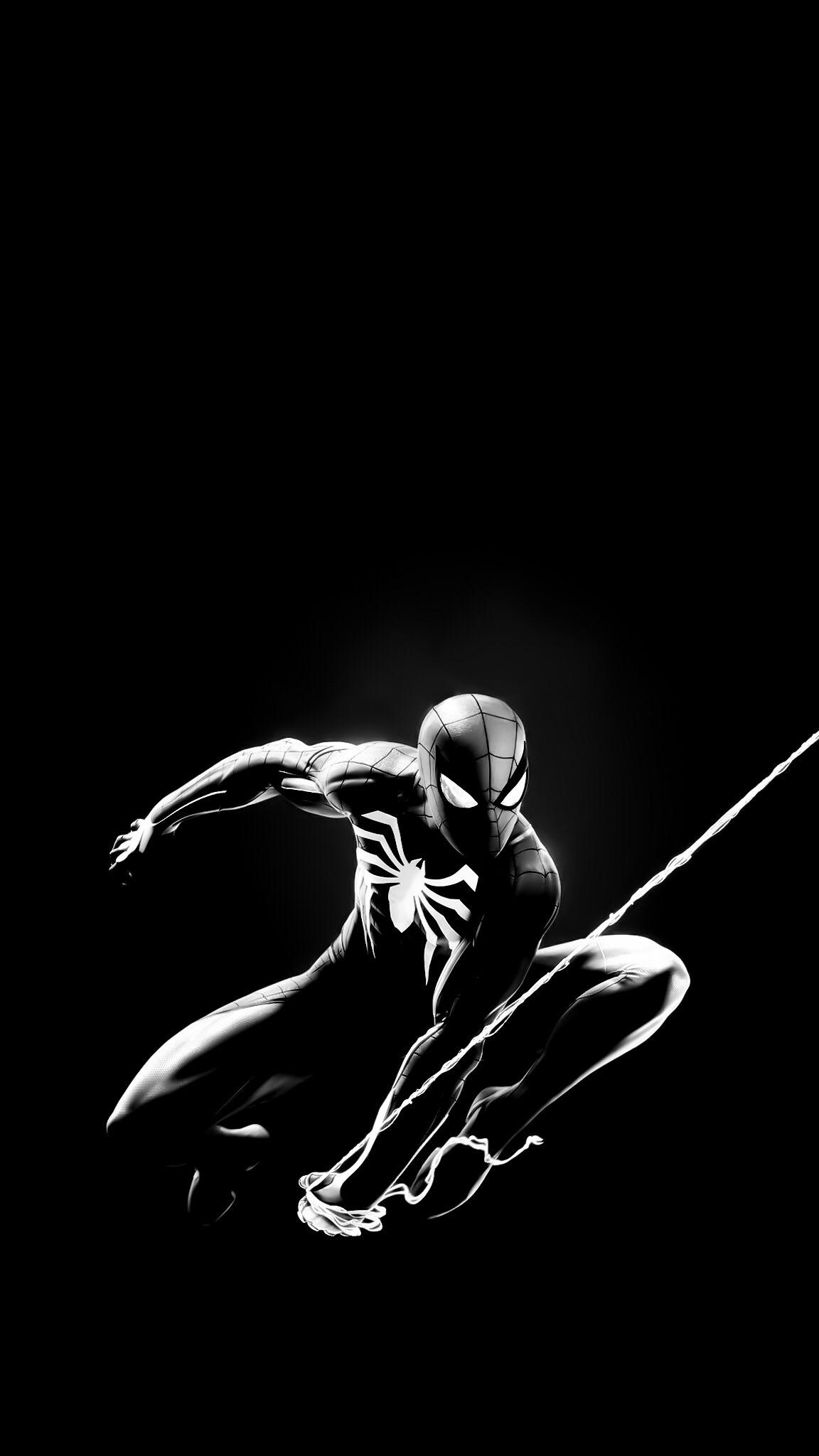 Spider-Man bianco e nero, 1152x2048 Verticale, OnePlus