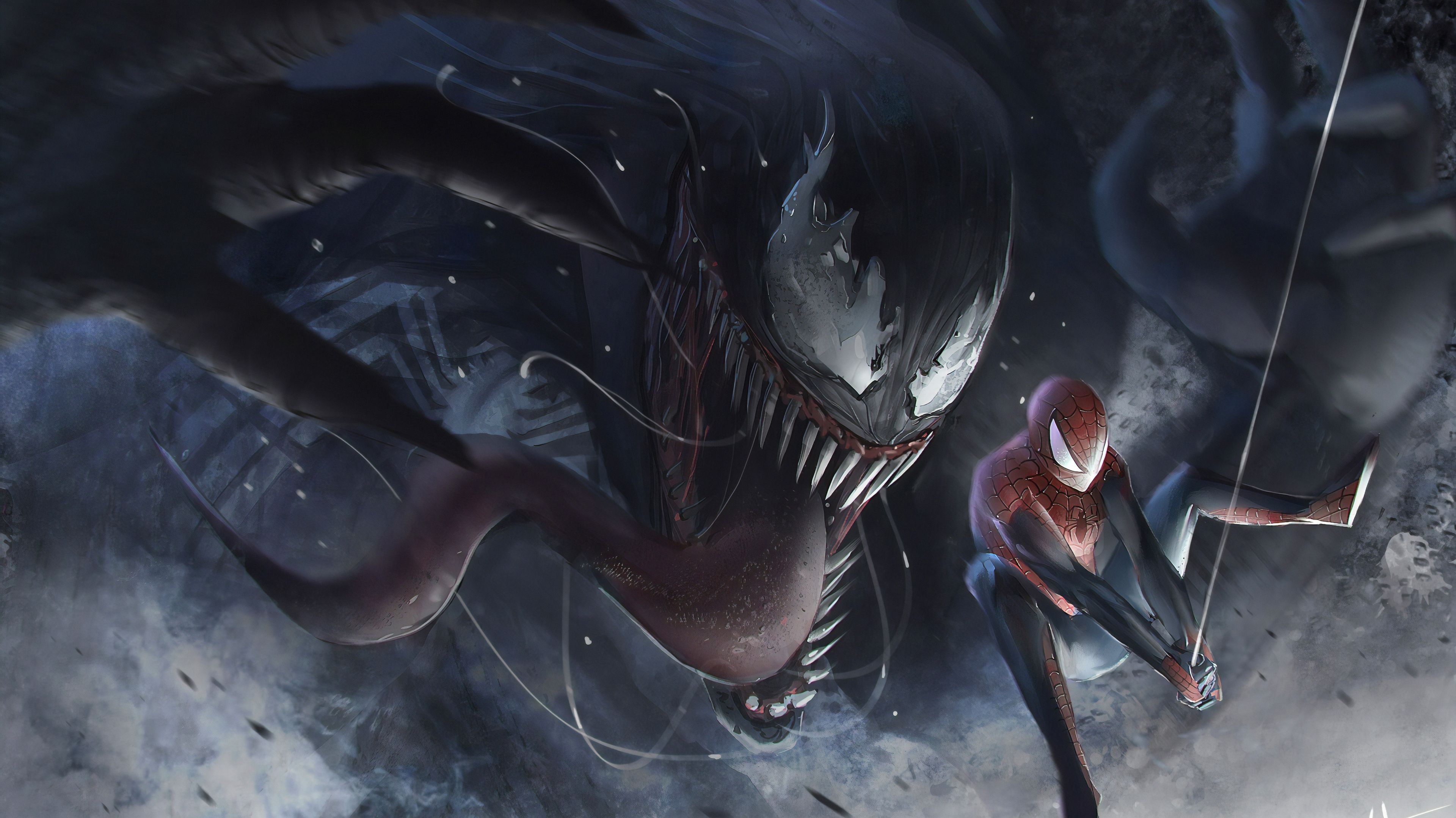 Spider-Man affronta Venom, Uomo Ragno, 3840x2160 UHD, PC 4K