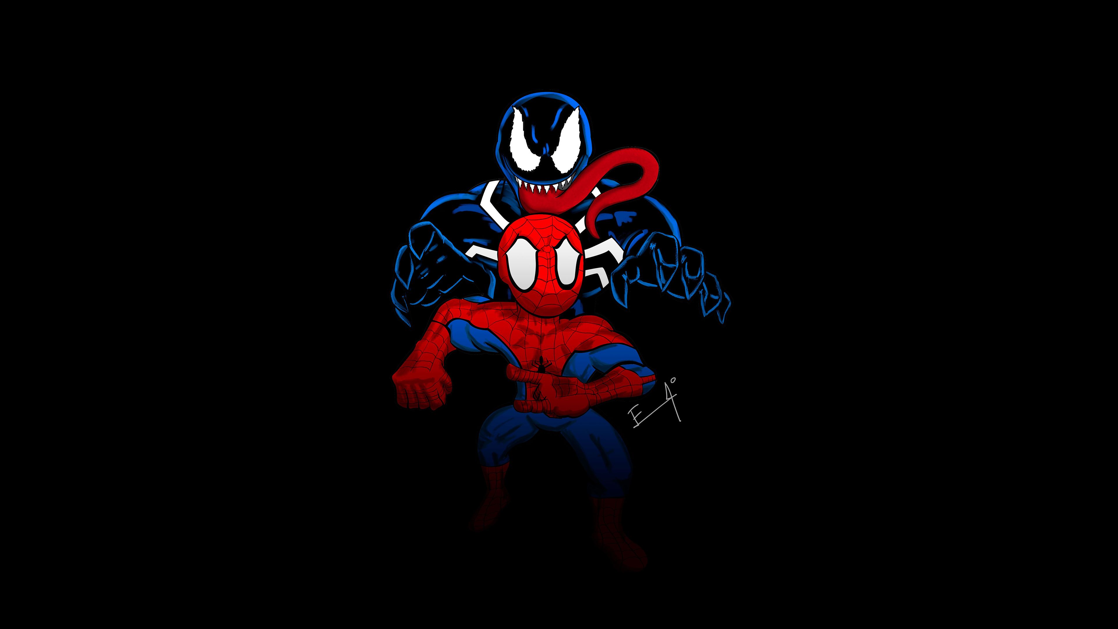 Spider-Man e Venom cartoon, 3840x2160 4K, Desktop 4K