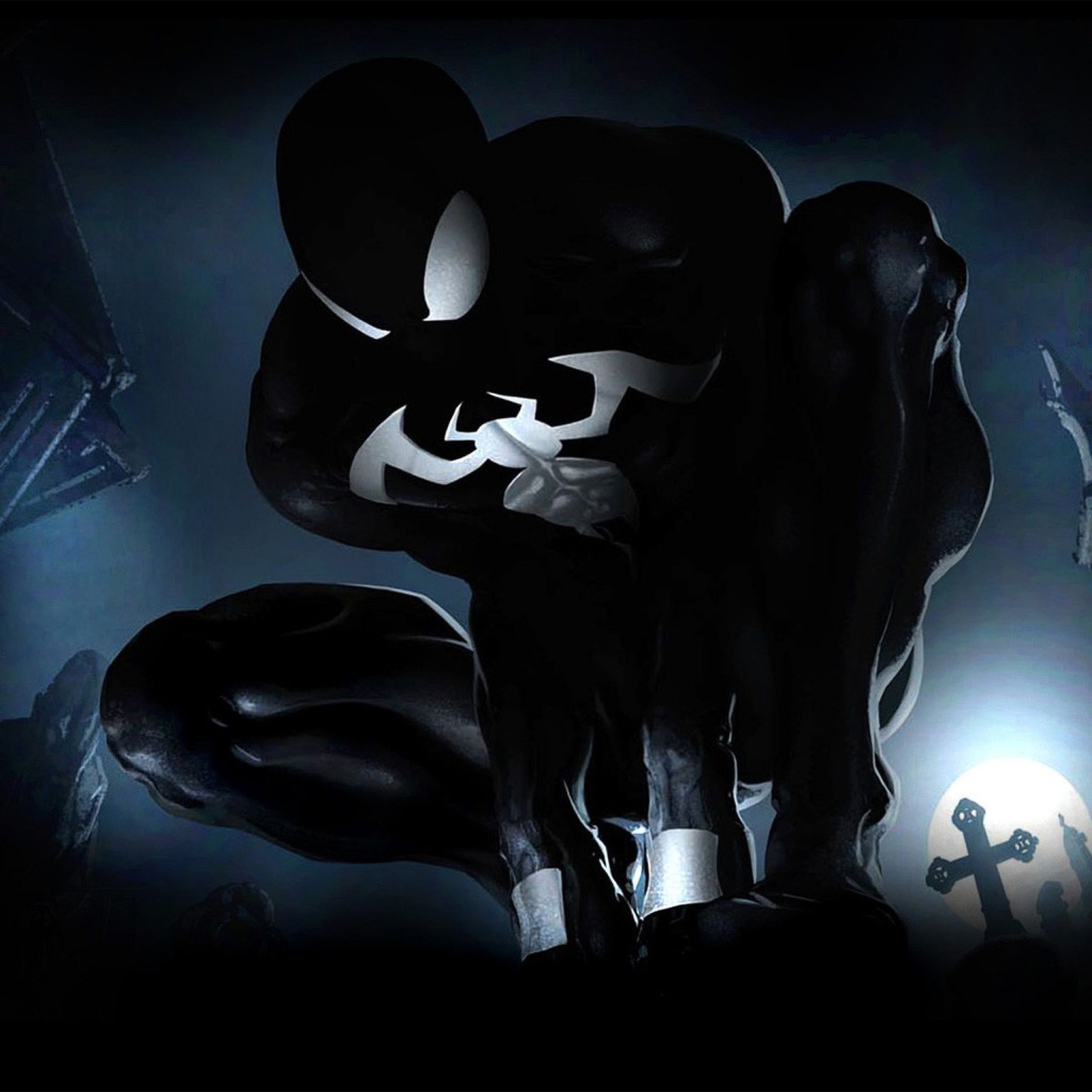 Spider-Man e Venom silhouette, Marvel, 2560x2560 WQXGA, Desktop
