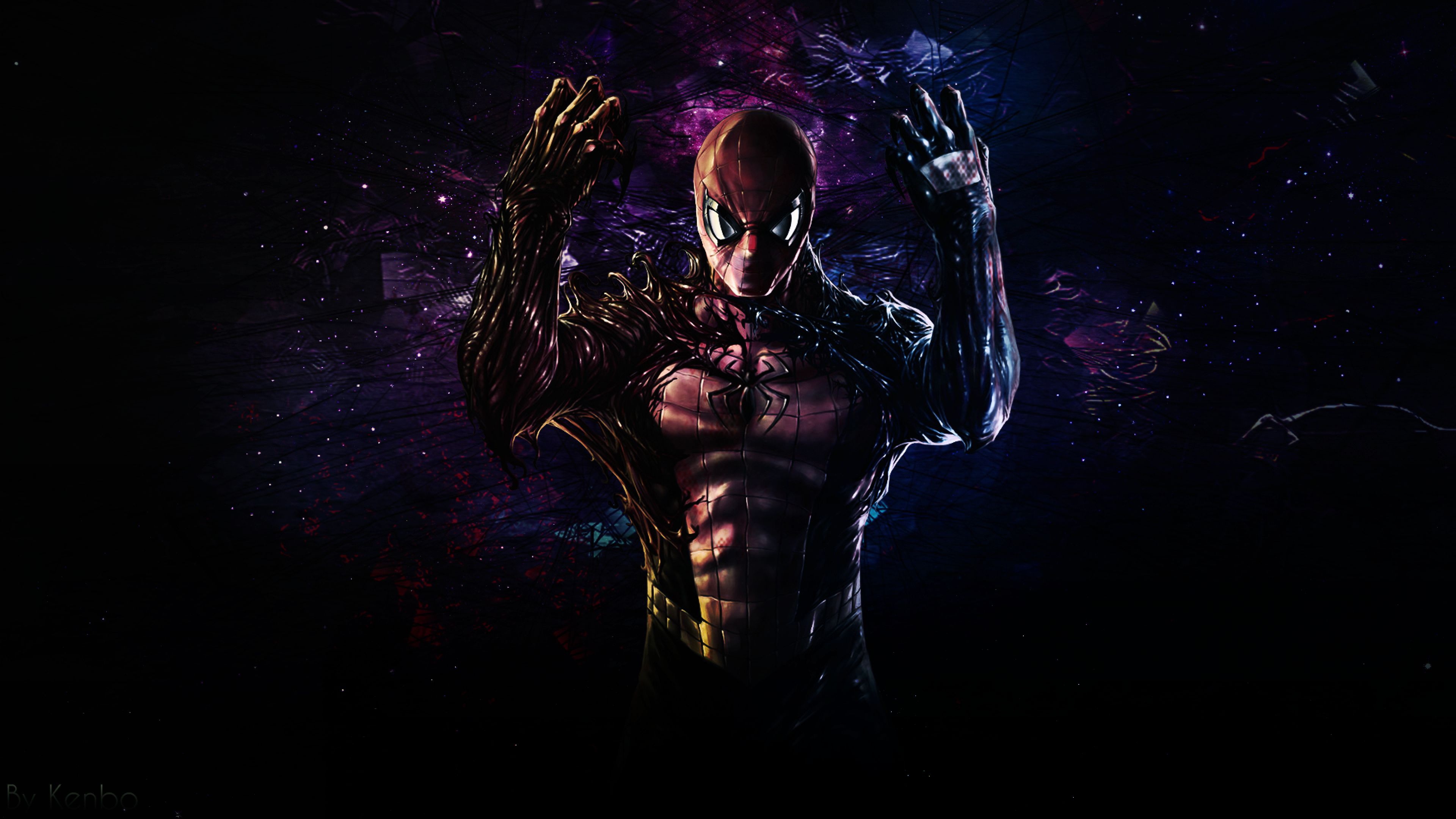 Spider-Man simbionte Venom scuro, 3840x2160 4K, Desktop 4K