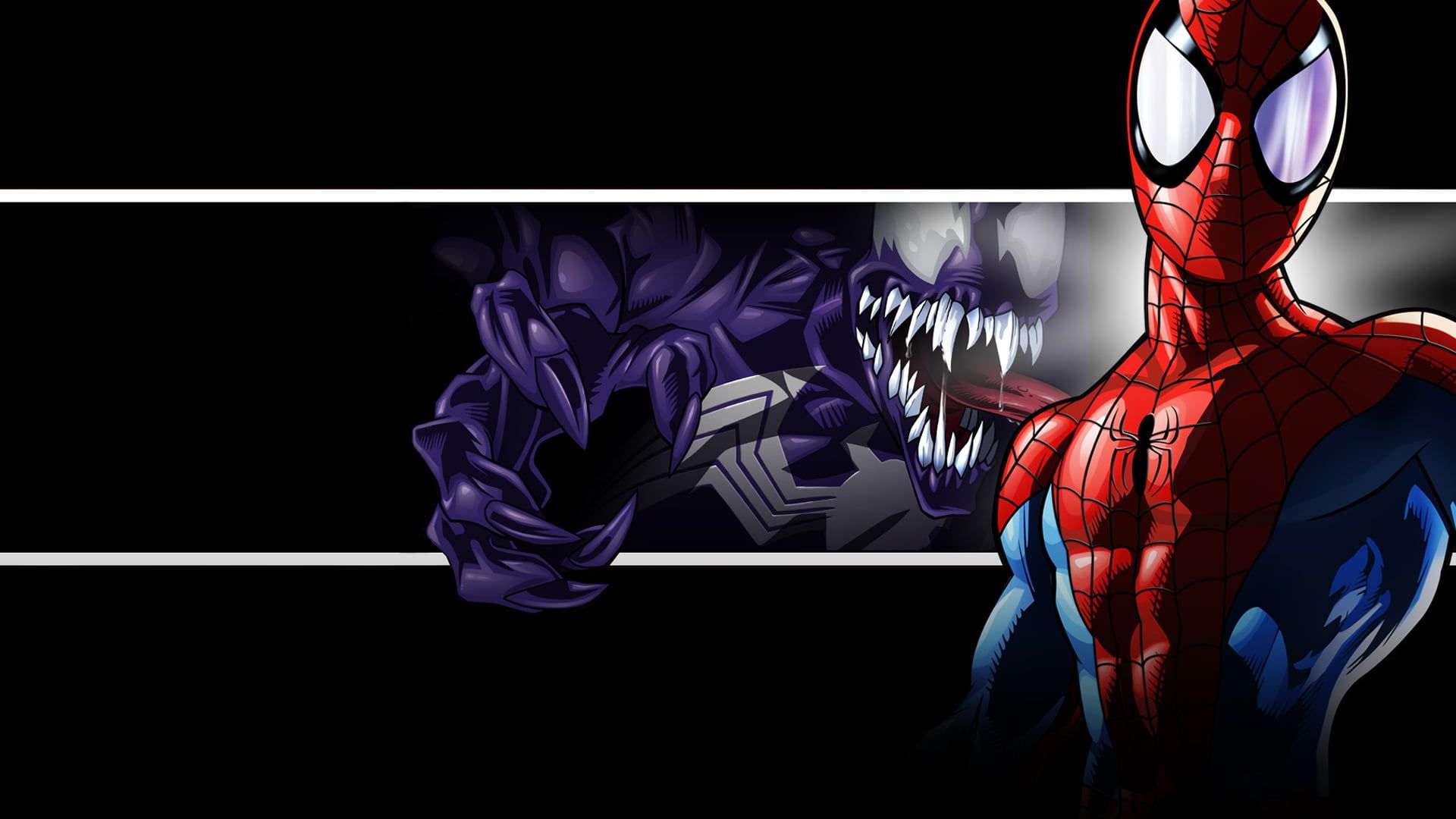 Spider-Man e Venom sfondo nero, 1920x1080 1080p, PC