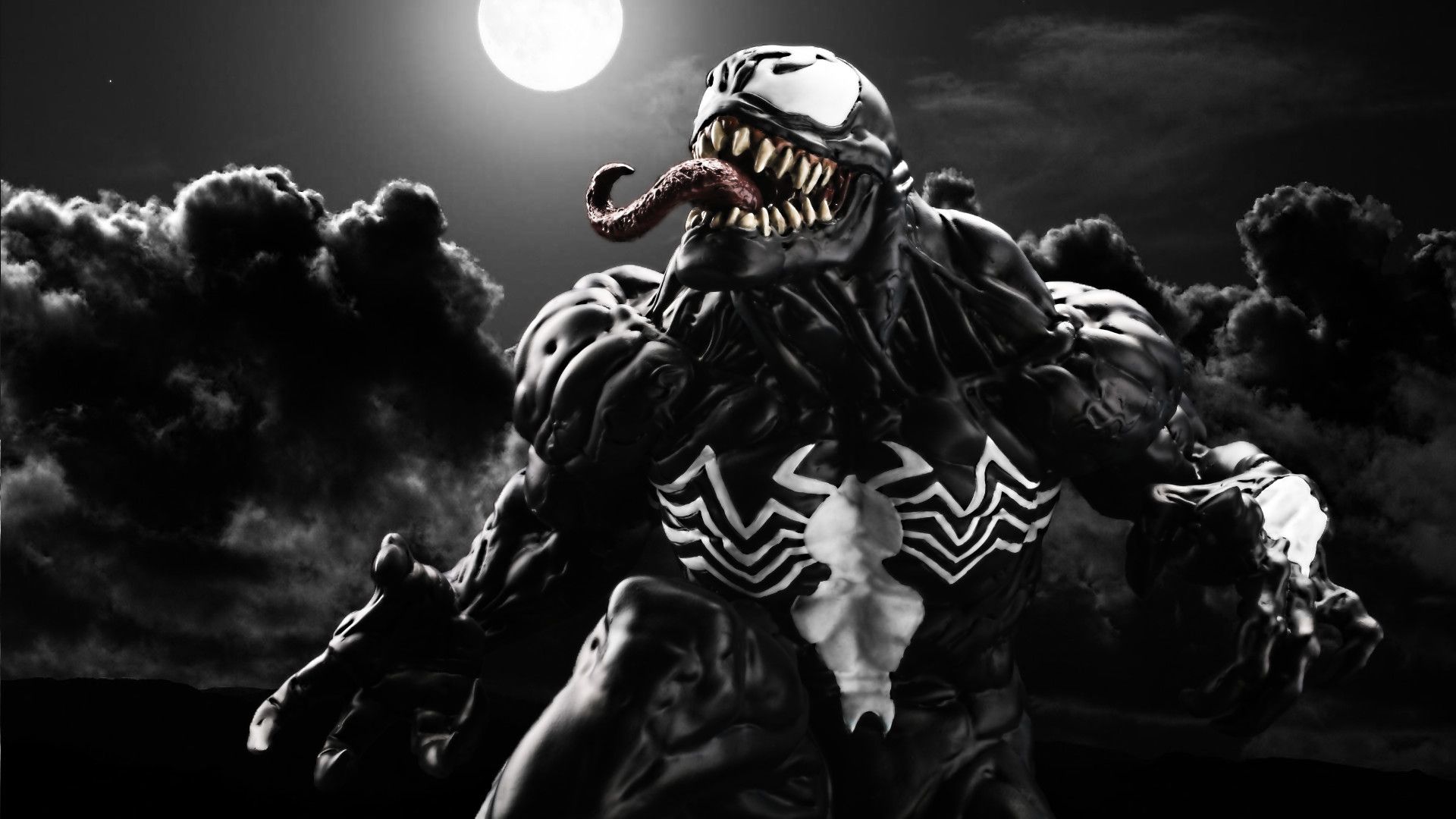 Venom bianco e nero, 1920x1080 Full HD 1080p, Desktop