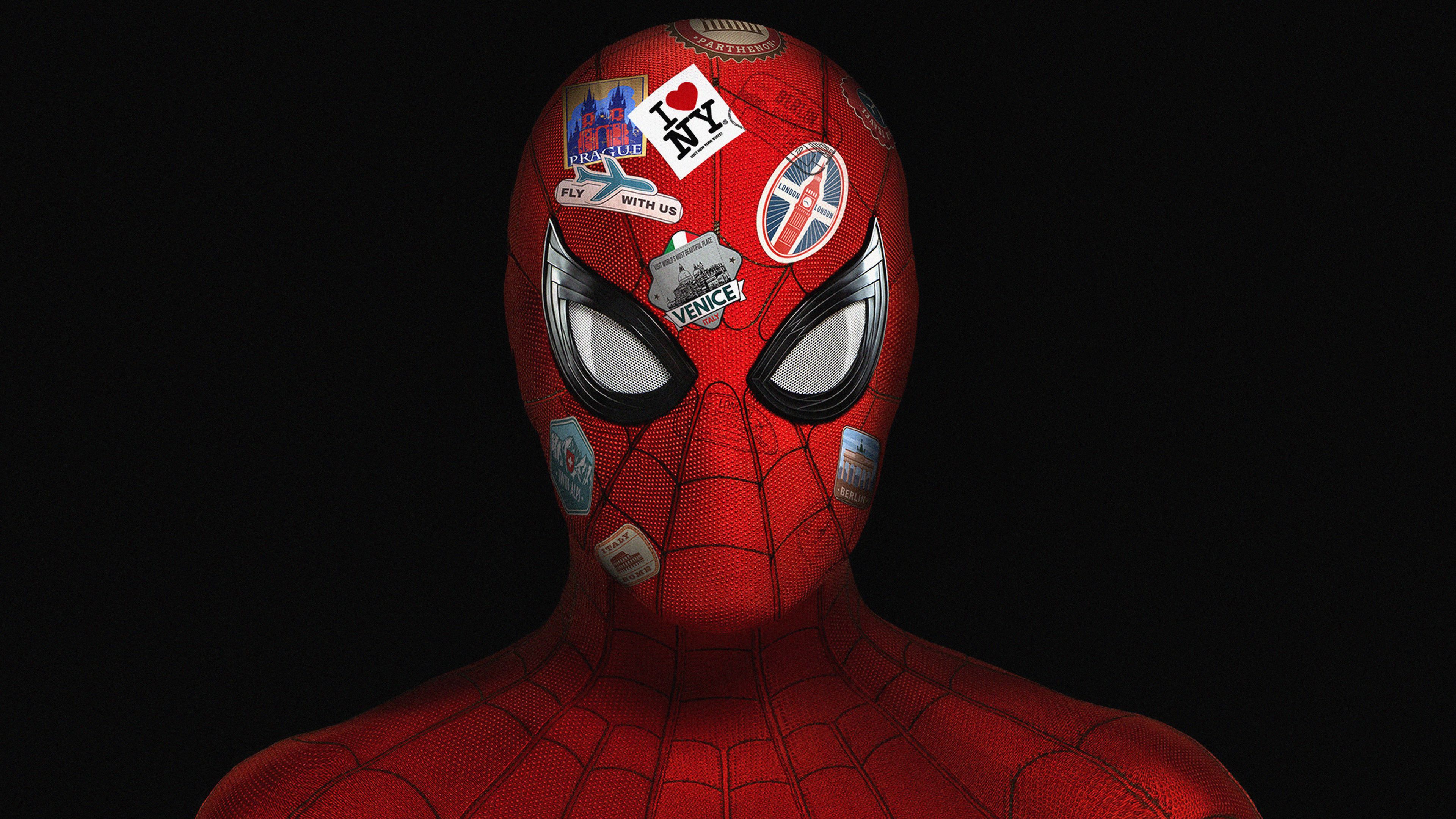Spider-Man maschera con adesivi, 3840x2160 Ultra HD, Monitor 4K