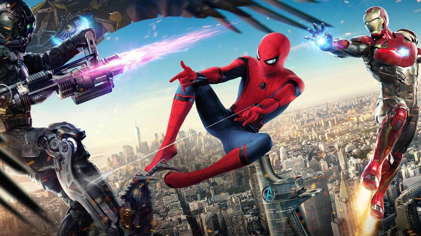 Spider-Man e Iron Man città, Tony Stark, 1392x783 HD, Desktop