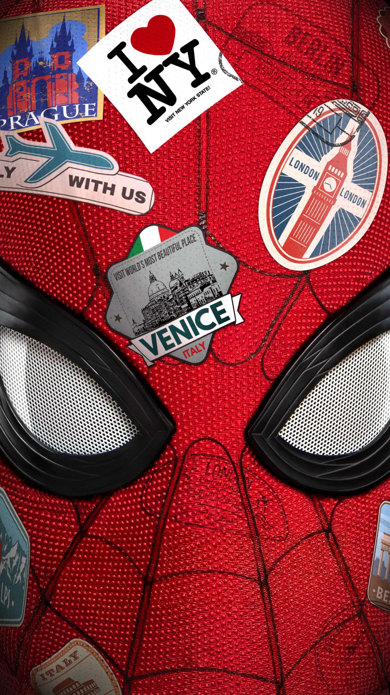 Spider-Man maschera con adesivi viaggio, 1536x2732 Full HD Verticale, Samsung Galaxy