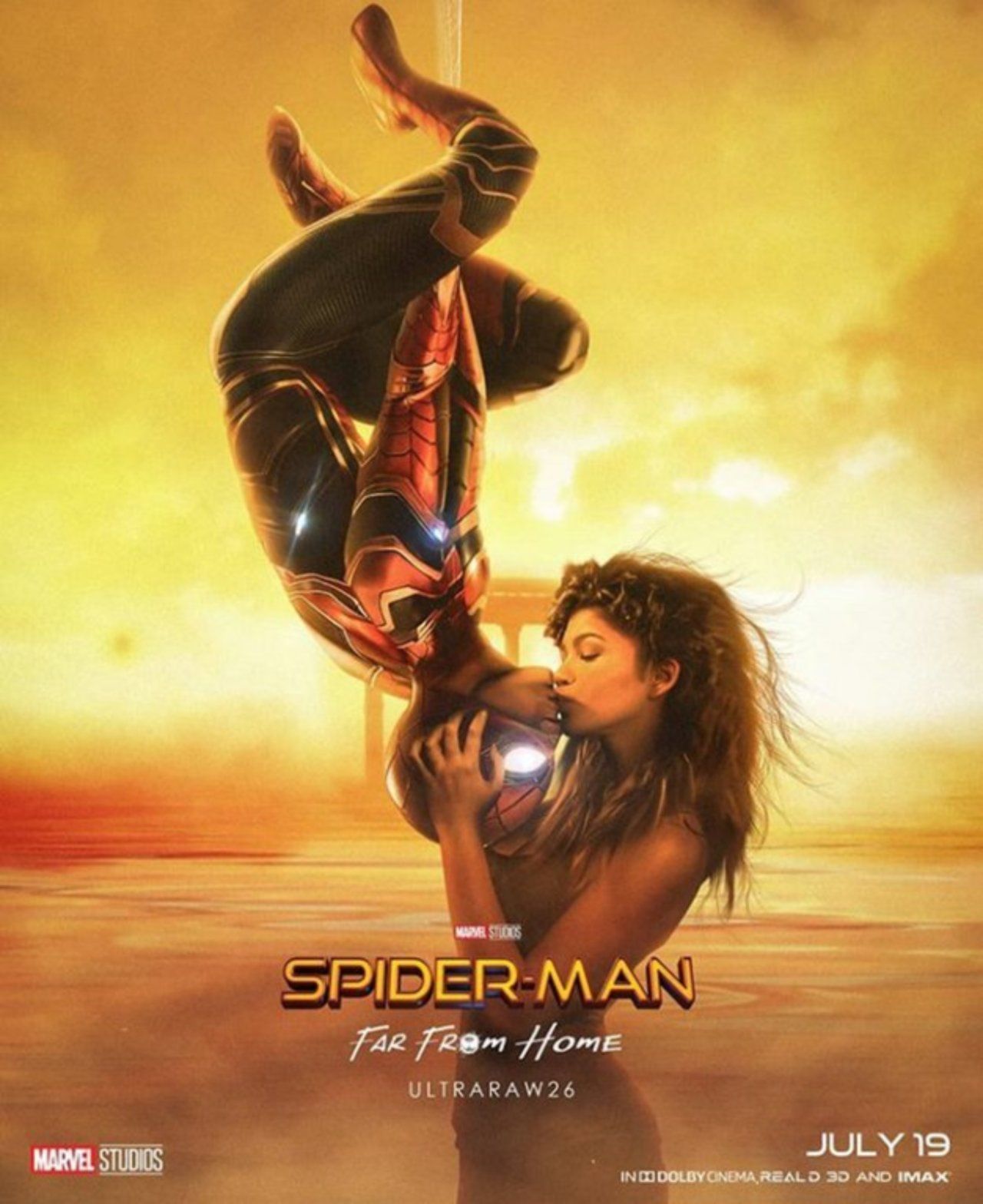 Spider-Man appeso, ragazza abbraccia, 1280x1568 Verticale, Mobile