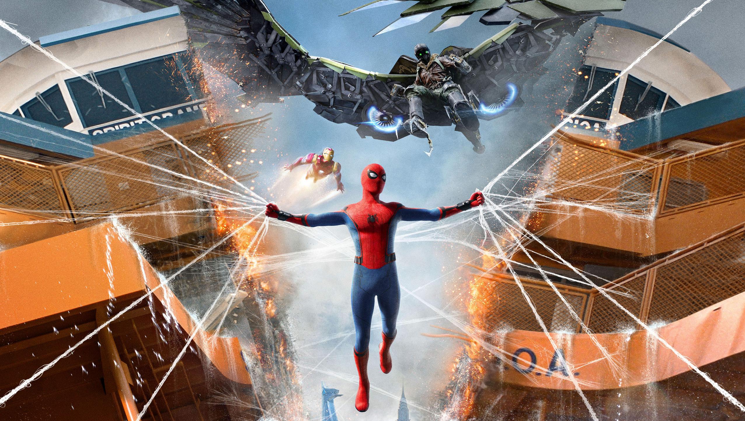 Spider-Man Homecoming aereo azione, 2552x1442 alta risoluzione, Desktop