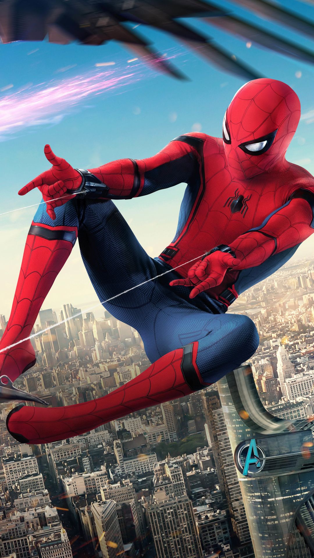 Spider-Man Homecoming città volo, 1080x1920 Verticale, Samsung Galaxy