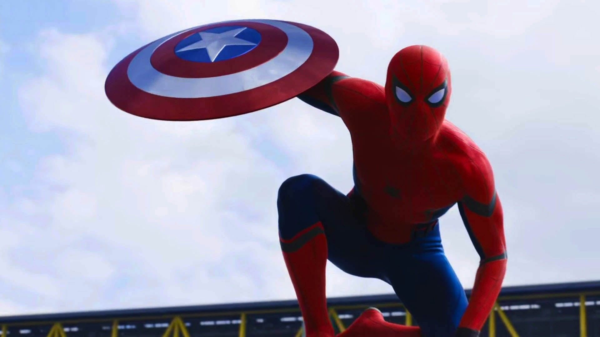 Spider-Man con scudo Capitan America, 1920x1080 Full HD 1080p, Laptop