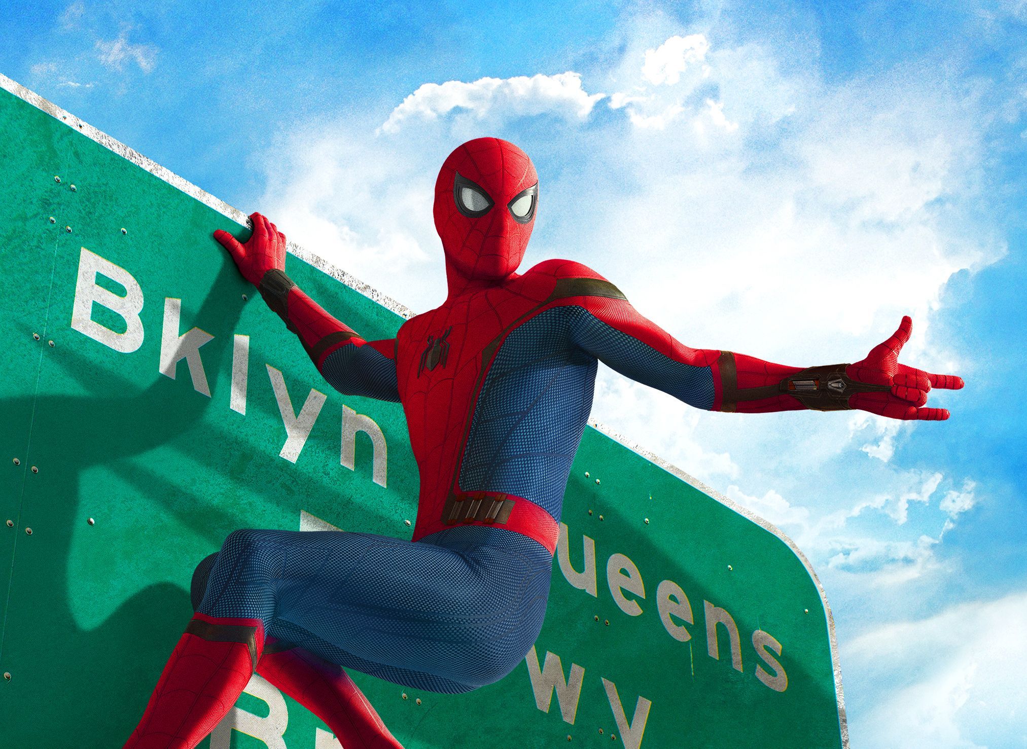 Spider-Man su cartello stradale, 2025x1477 2K, Desktop