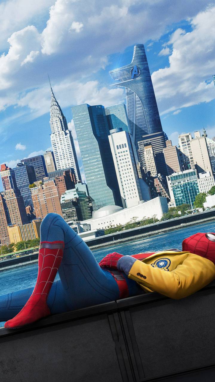 Spider-Man Homecoming skyline città, 720x1280 Verticale, POCO