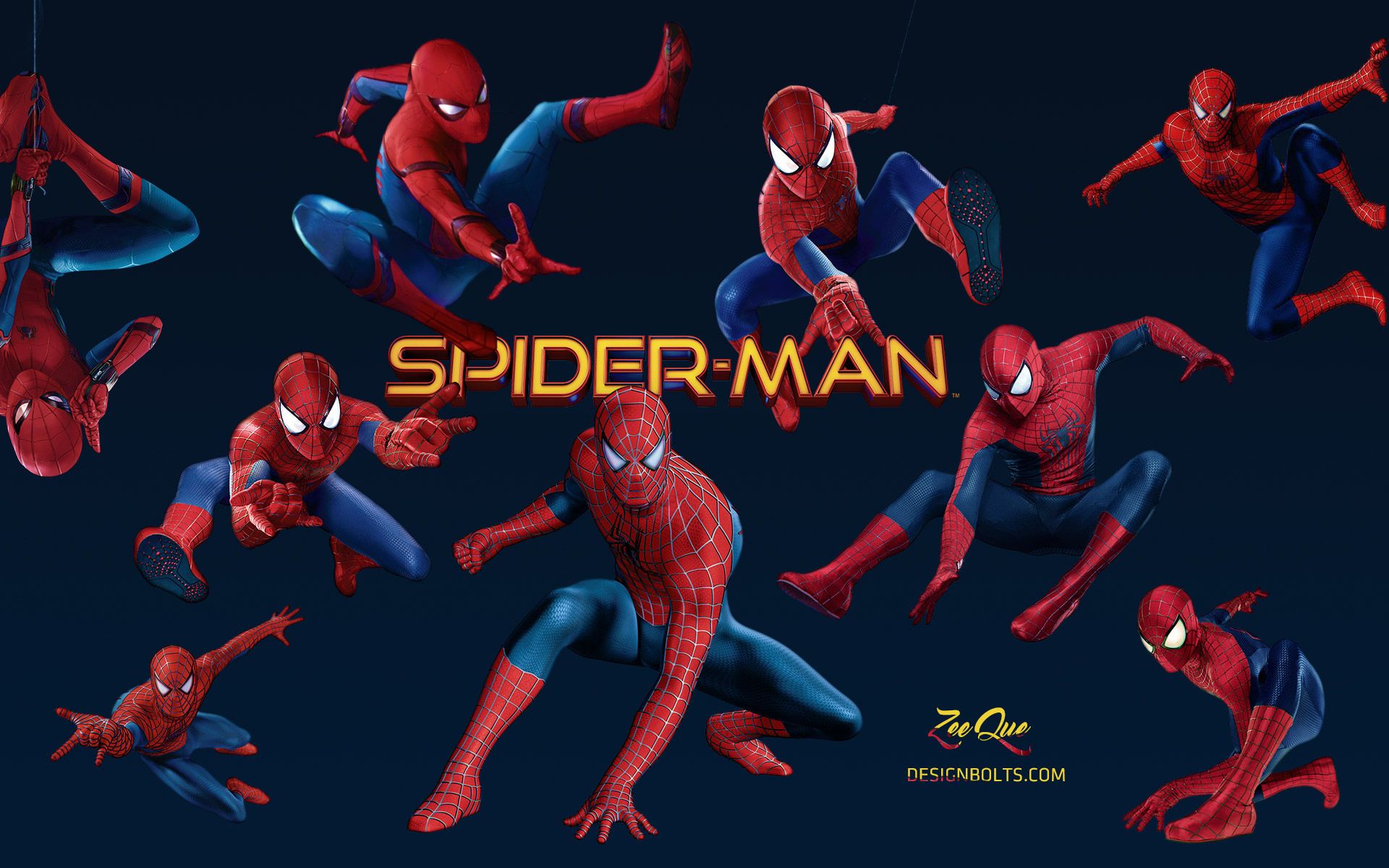 Spider-Man pose multiple, 1920x1200 Full HD+ WUXGA, Desktop