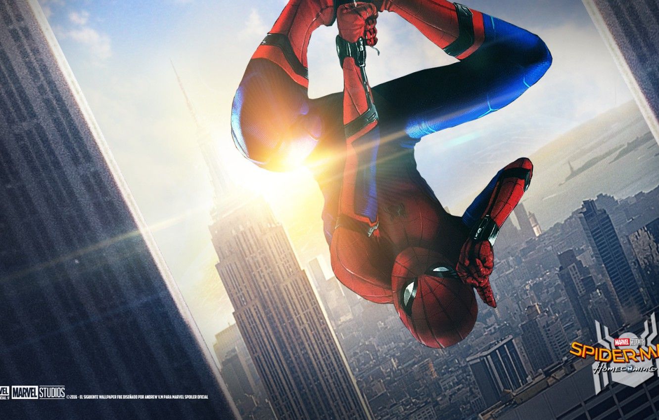 Spider-Man appeso a testa in giù, 1332x850 720p, Laptop