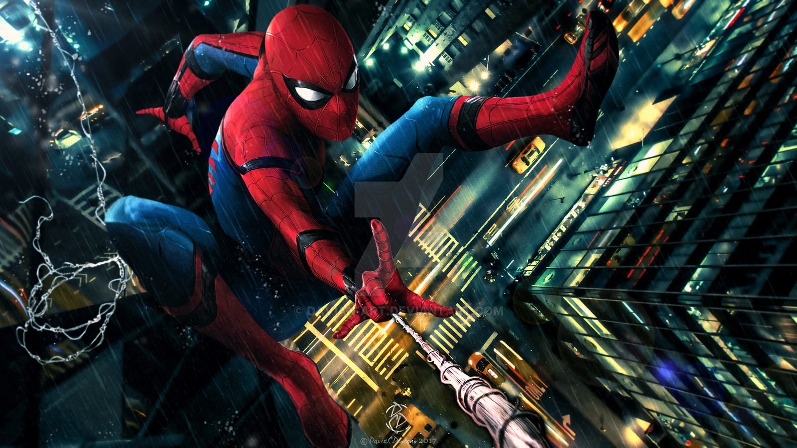 Spider-Man Homecoming tra i grattacieli, 1600x900 HD Ready, Laptop