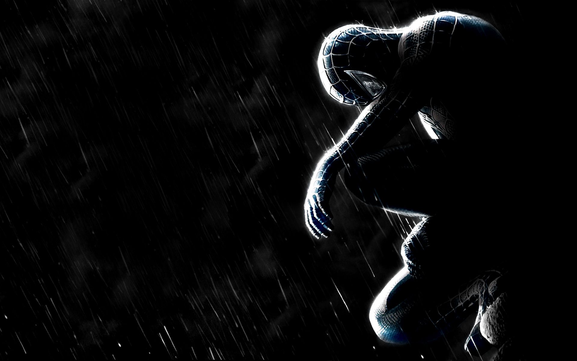 Spider-Man nero sotto pioggia, 1920x1200 Full HD+ WUXGA, Desktop