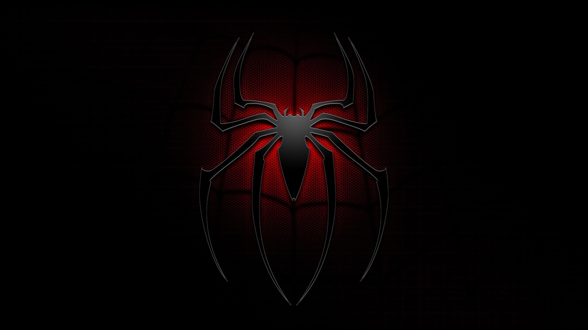 Logo ragno Spider-Man nero, 1920x1080 Full HD 1080p, Desktop