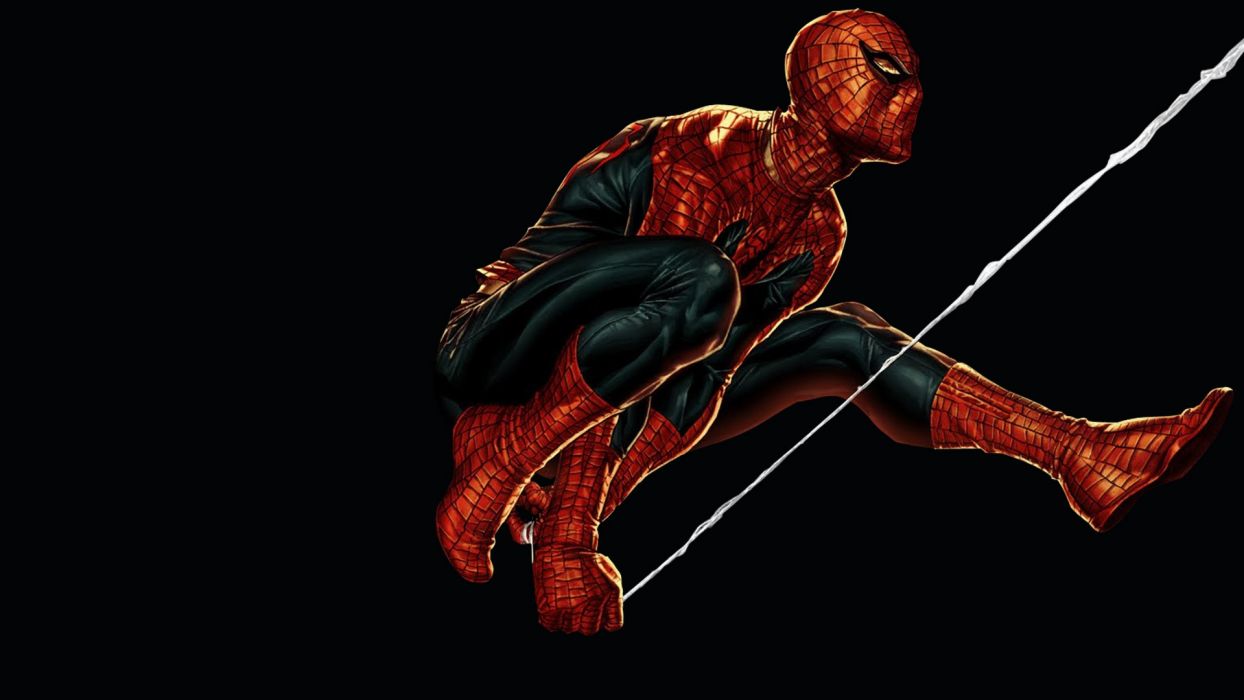 Spider-Man su sfondo nero, 1244x700 HD, PC