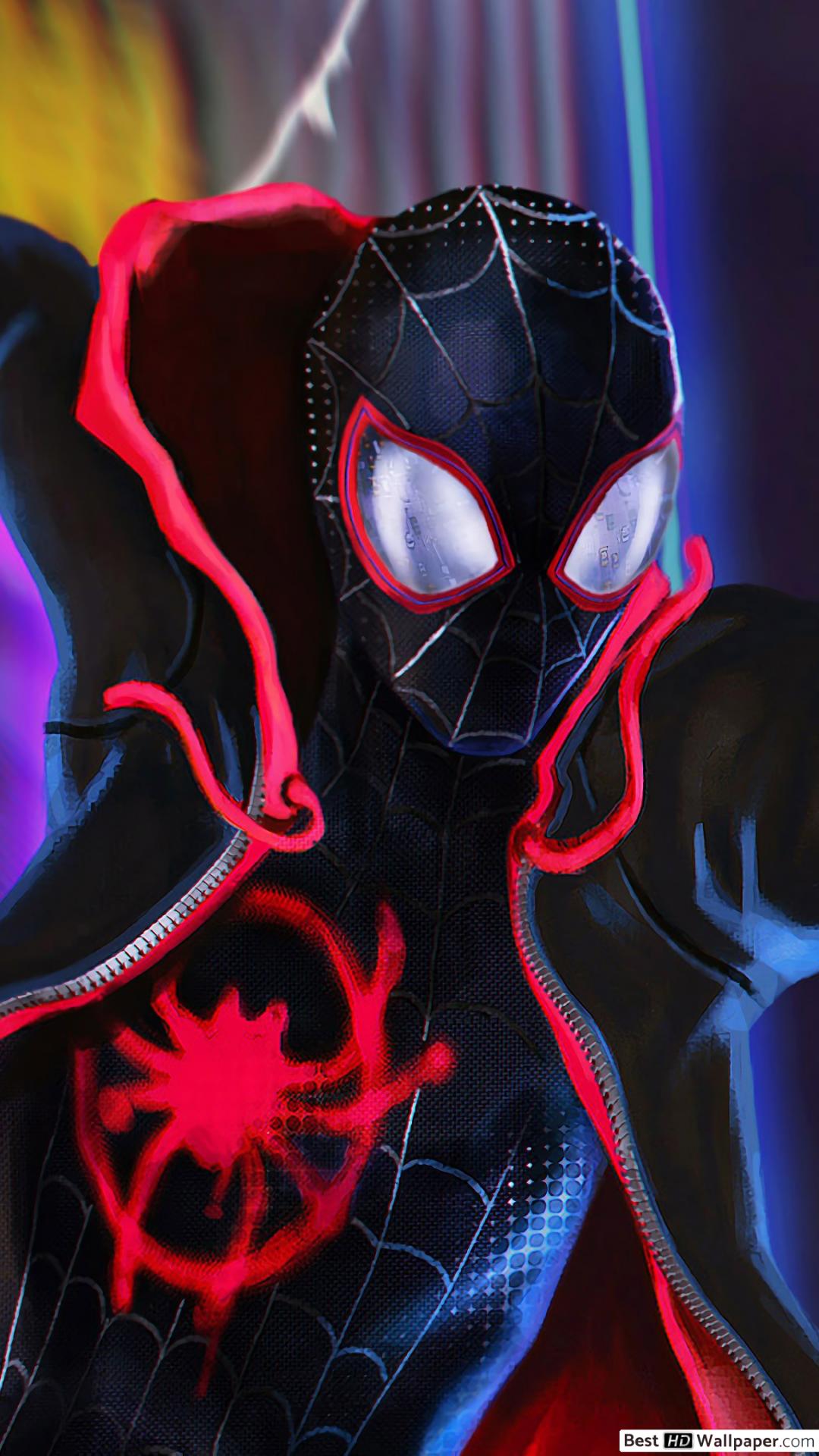 Spider-Man Miles Morales nero, 1080x1920 Verticale, Telefono