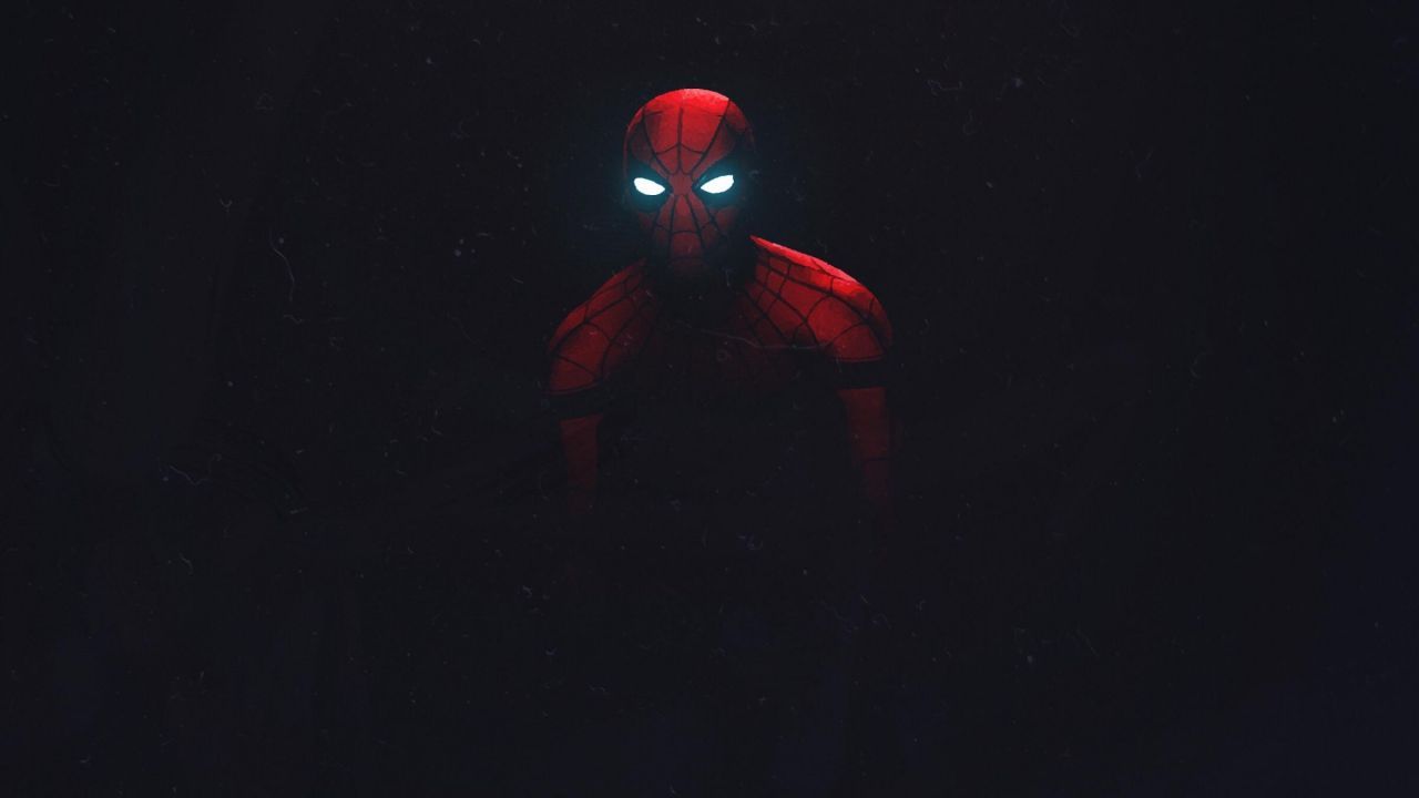 Spider-Man rosso sfondo scuro, 1280x720 HD, Desktop